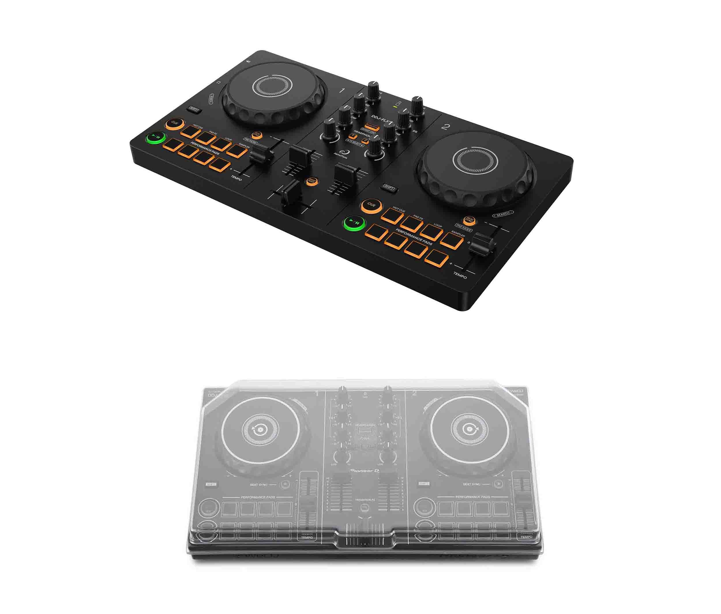 AlphaTheta DDJ-FLX2 Versatile DJ Controller Package with Protection Cover - Black by Alpha Theta