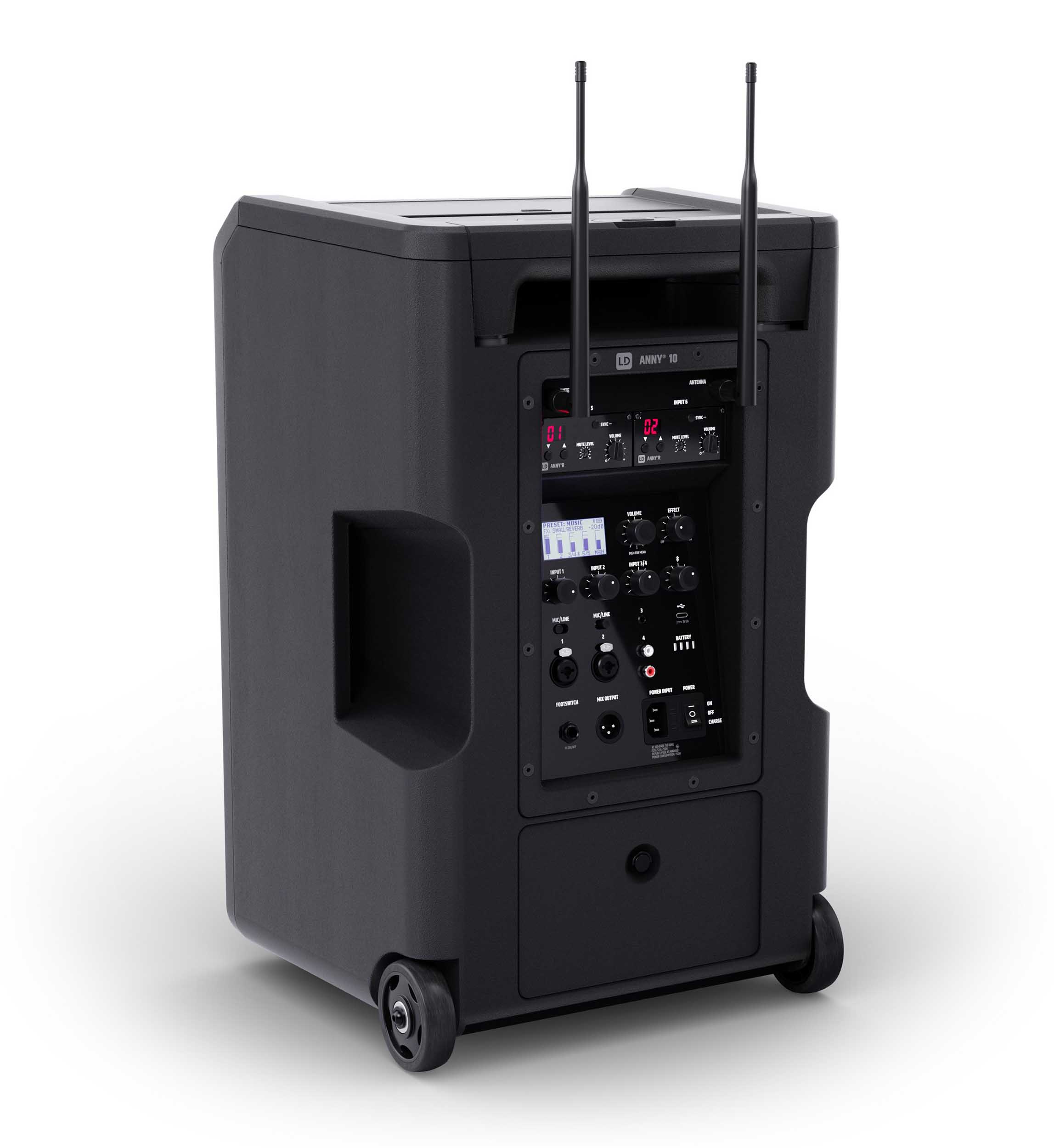LD System ANNY 10 BPH2 B5.1, 10" Portable Battery-Powered Bluetooth PA System with Mixer and 2x Headset Microphones Including Bodypacks by LD Systems