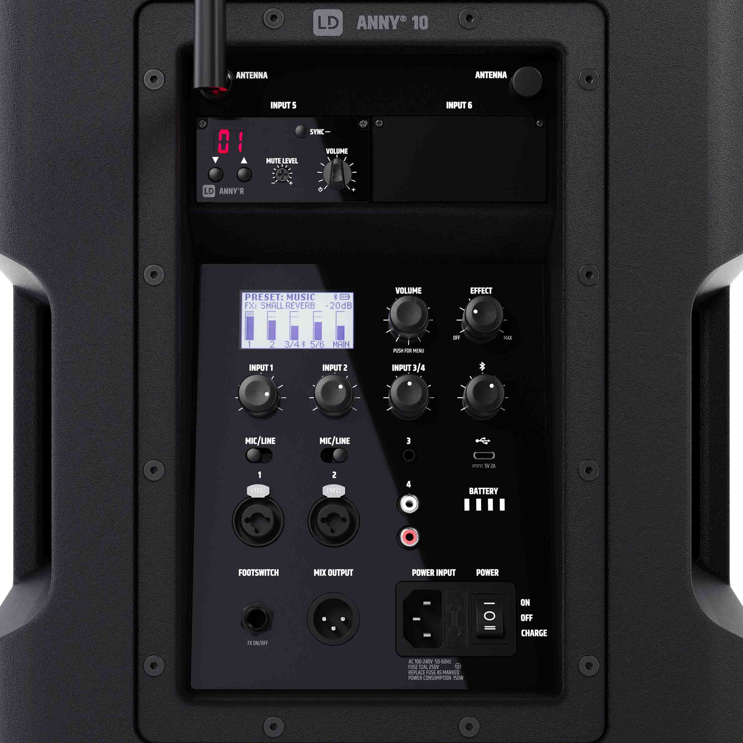 LD Systems ANNY 10 HHD B5.1, 10" Portable Battery-Powered Bluetooth PA System with Mixer And 1x Wireless Handheld Microphone by LD Systems