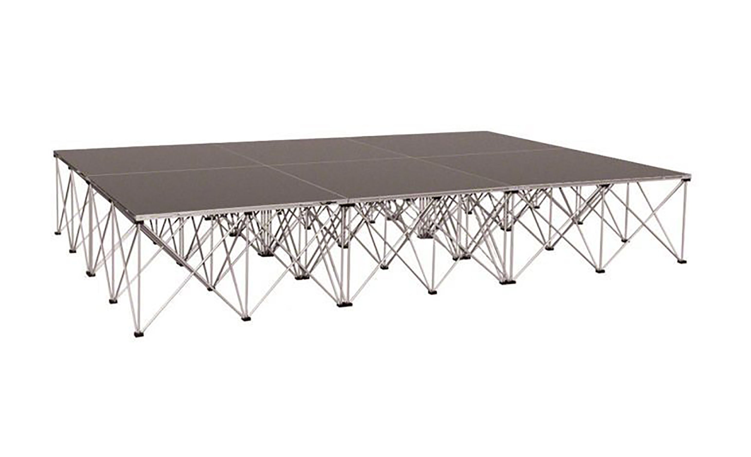 Intellistage ISTAGE12824I, 12FT x 8FT x 24" High Complete Stage System in Industrial Finish by IntelliStage