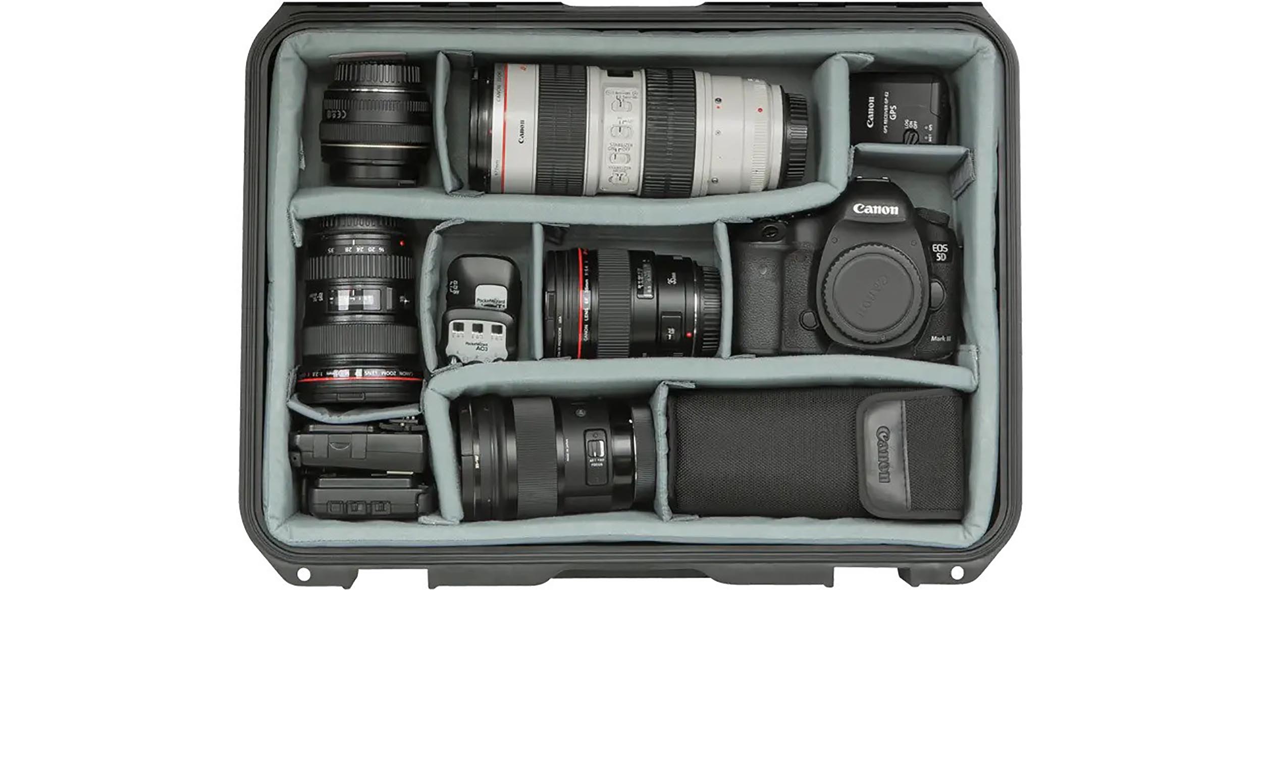 SKB Cases 3i-1813-5DT, iSeries Waterproof Case with Think Tank Photo Dividers and Lid Foam - Black by SKB Cases