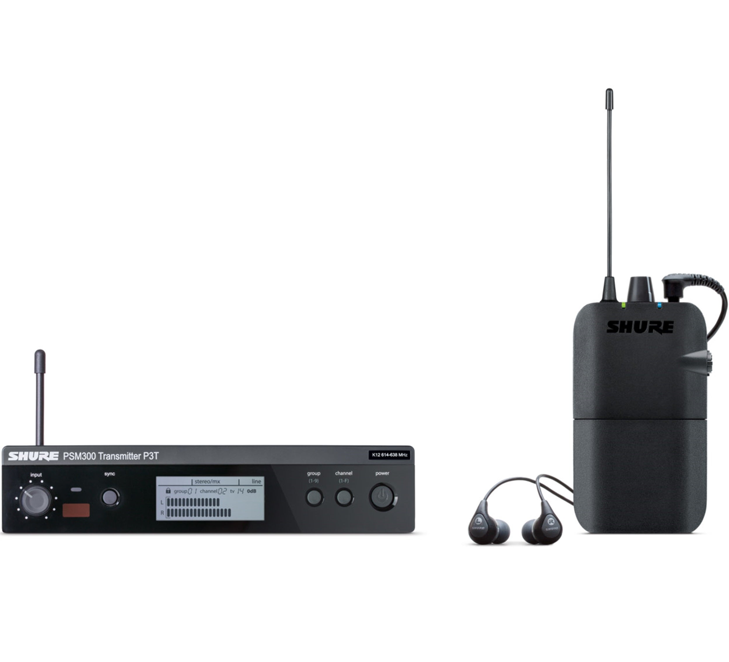 Shure P3TR112GR PSM 300 Wireless In-Ear Monitoring Set with SE112 Earphones - Hollywood DJ