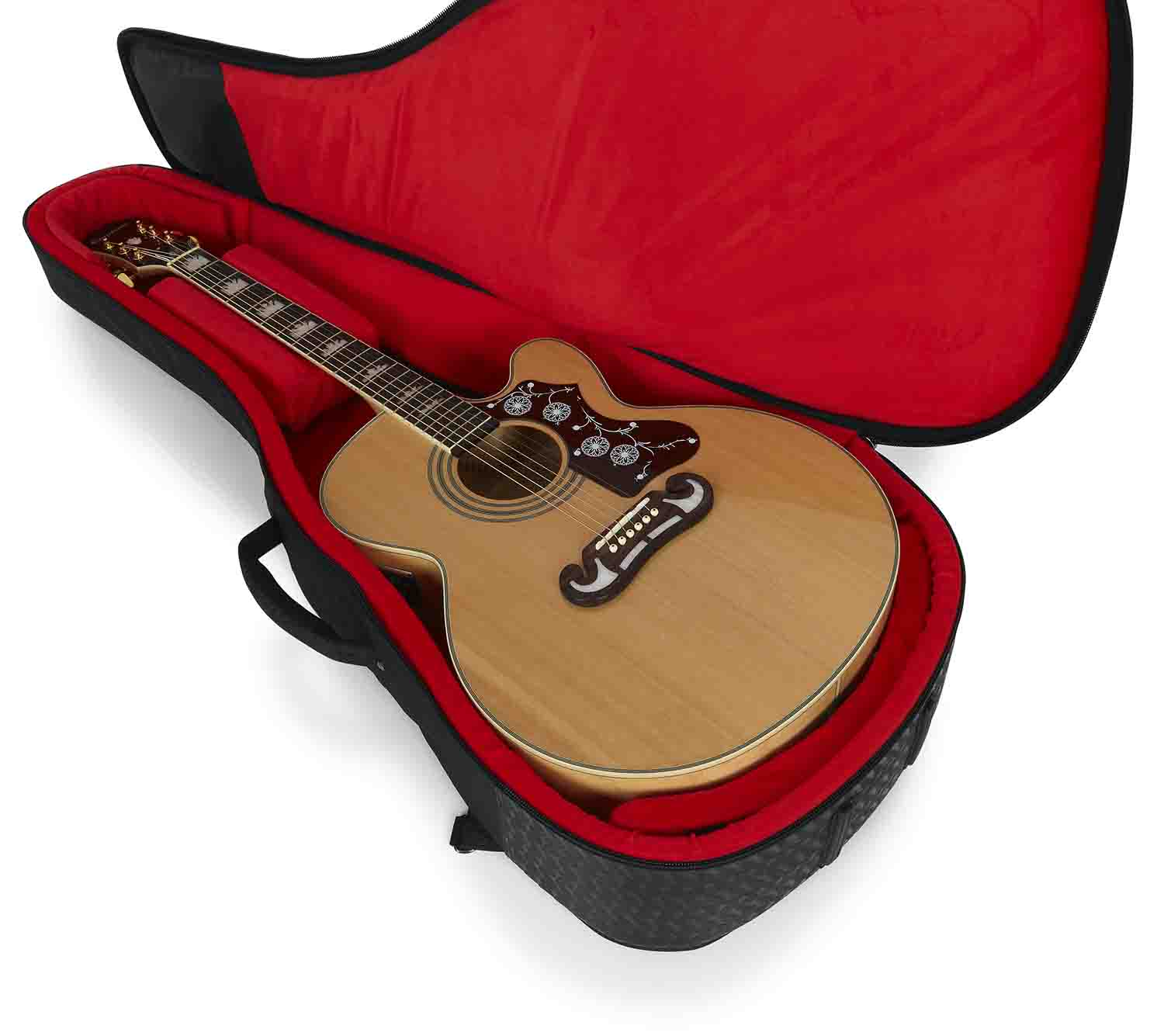 Gator Cases GT-JUMBO-BLK Transit Series Jumbo Acoustic Guitar Gig Bag with Charcoal Exterior - Black by Gator Cases