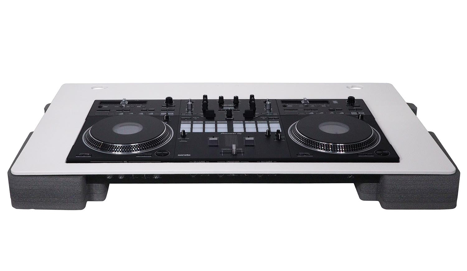 Prox Rev7 Control Tower Podium with Top Plate DJ Package - White by ProX Cases