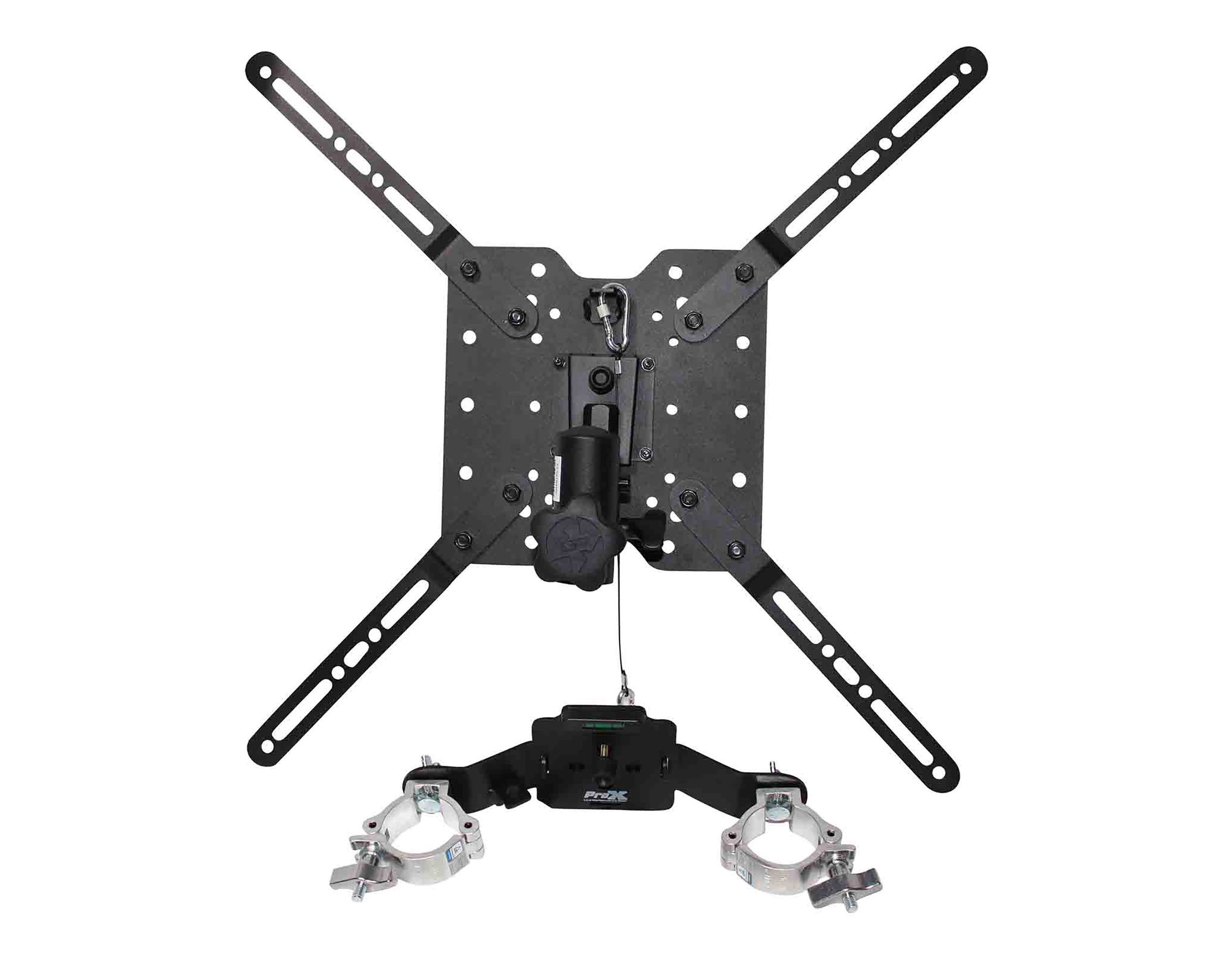 ProX KT-MEDIAPOST656, DJ Package Including 1 KT-F34SQ656 Aluminum Truss, 1 XT-BP2430W Base Plate on Wheels, 1 XT-MEDIAMOUNT TV Bracket Clamp by ProX Cases