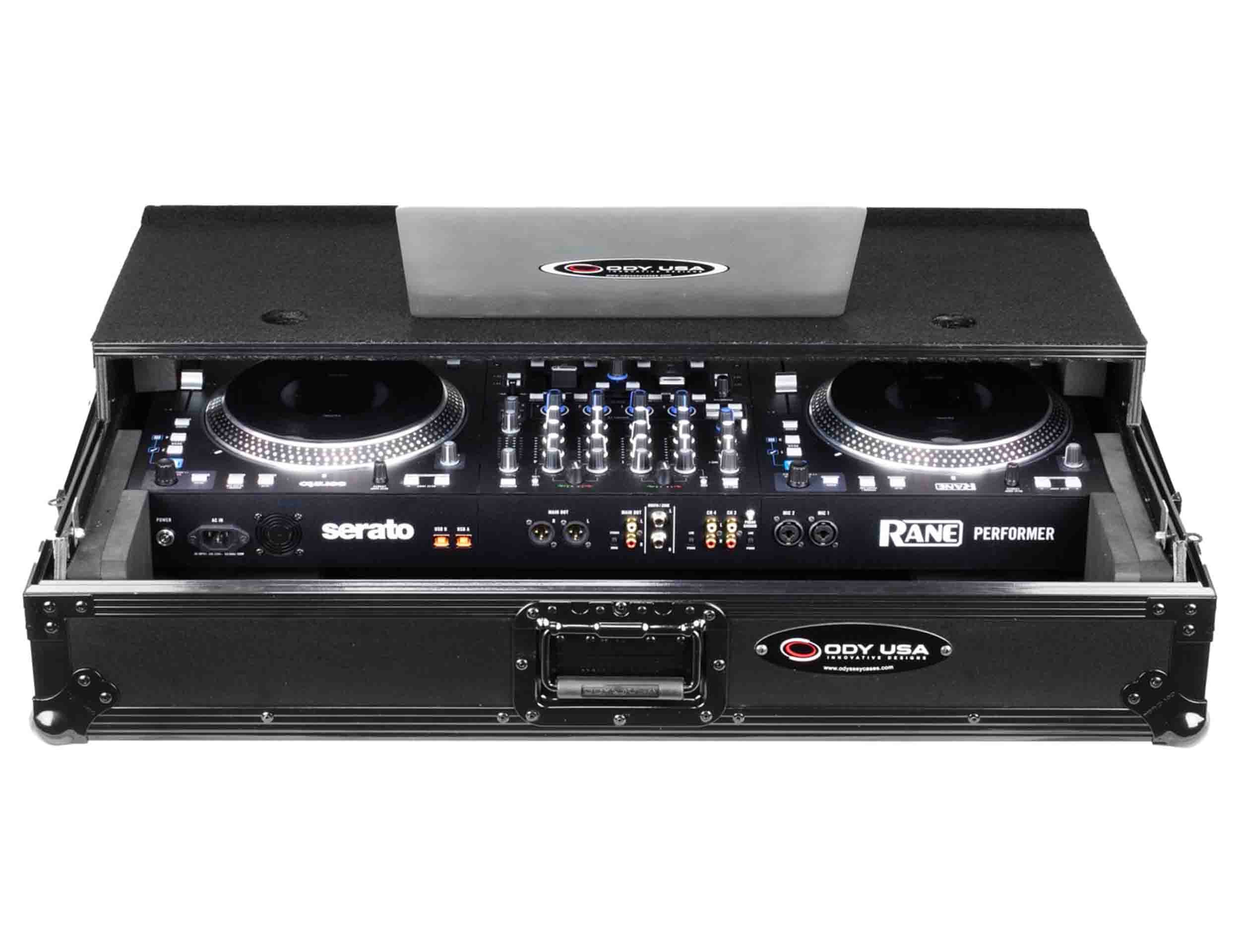 Odyssey FRBLGLP1UWPERFORMER, Rane Performer Black Label 1U Flight Case with Glide Style Laptop Platform and Wheels by Odyssey