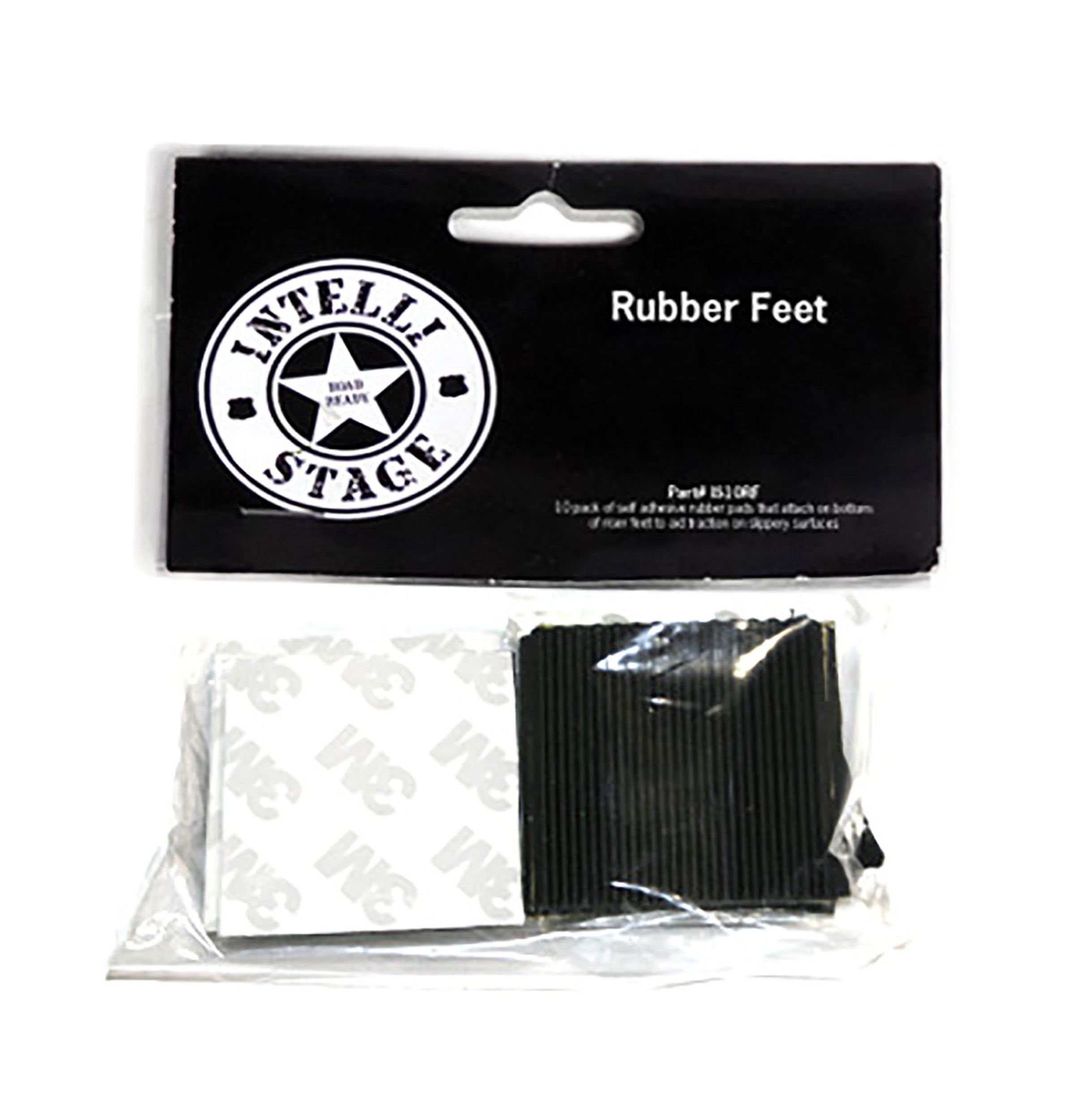 IntelliStage IS10RF, 10 Pack of Self Adhesive Rubber Feet for Risers - Black