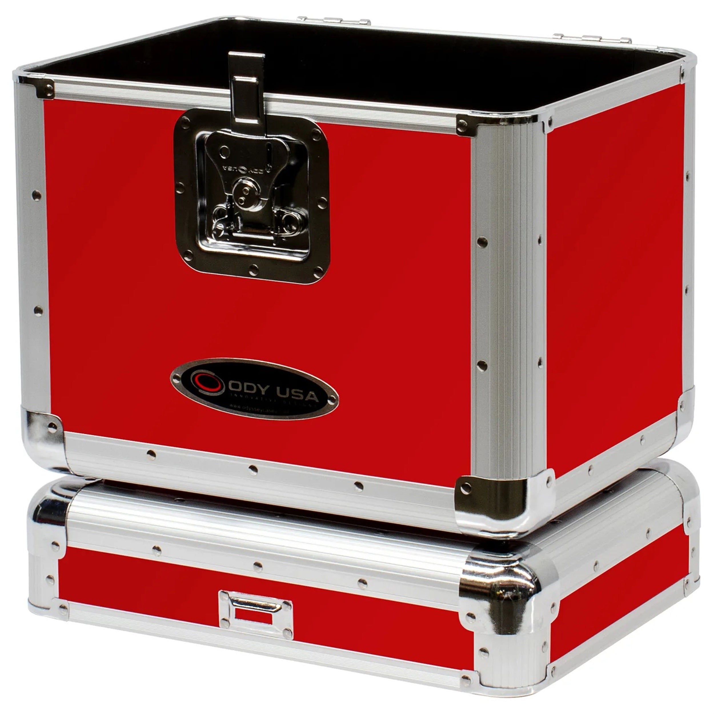 Odyssey KLP2RED, KROM Series Red Stackable Record / Utility Case for 70 12″ Vinyl Records And LPs by Odyssey