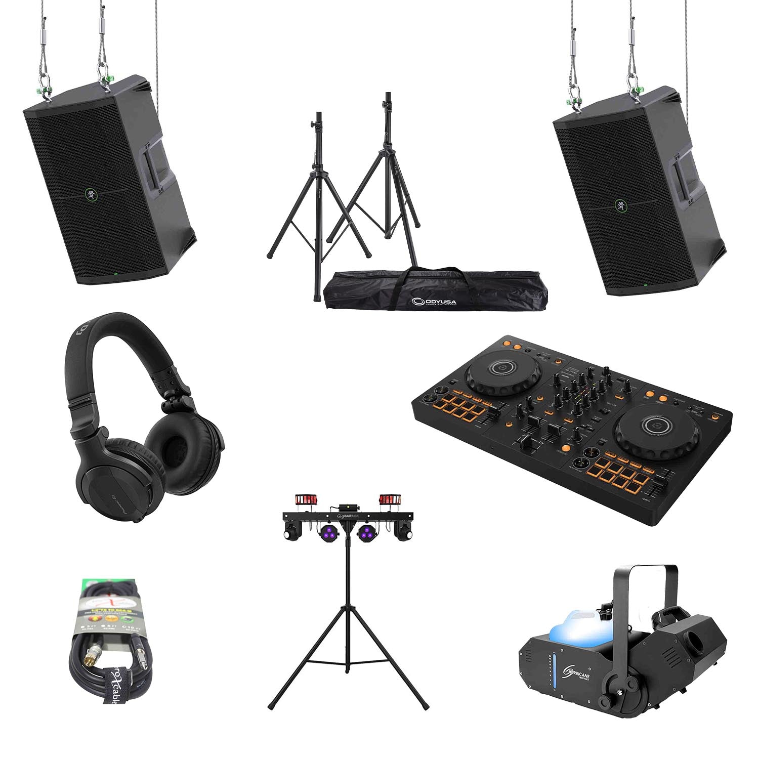 Pioneer DJ DDJ-FLX4 CLUB LIGHT Package 02 with DJ Controller, Speakers, Stands and Headphones by Pioneer DJ