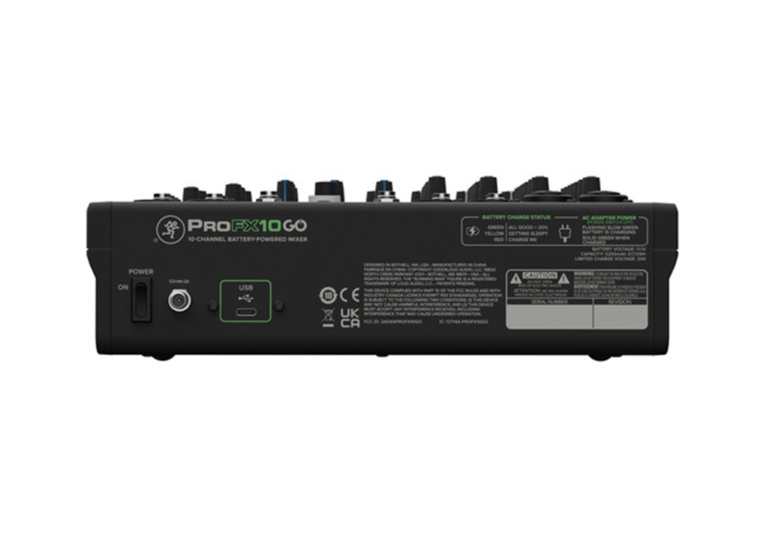 Mackie ProFX10GO, 10-Channel Battery-Powered Mixer with FX, USB, and Bluetooth by Livid Instruments