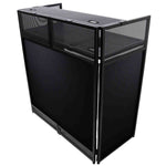 ProX XF-VISTA BL MK2, VISTA DJ Booth Façade Table Station with White/Black Scrim kit and Padded Travel Bag by ProX Cases