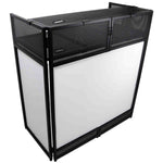ProX XF-VISTA BL MK2, VISTA DJ Booth Façade Table Station with White/Black Scrim kit and Padded Travel Bag by ProX Cases