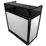 ProX XF-VISTA BL MK2, VISTA DJ Booth Façade Table Station with White/Black Scrim kit and Padded Travel Bag by ProX Cases