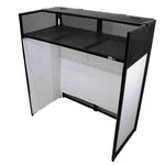 ProX XF-VISTA BL MK2, VISTA DJ Booth Façade Table Station with White/Black Scrim kit and Padded Travel Bag by ProX Cases