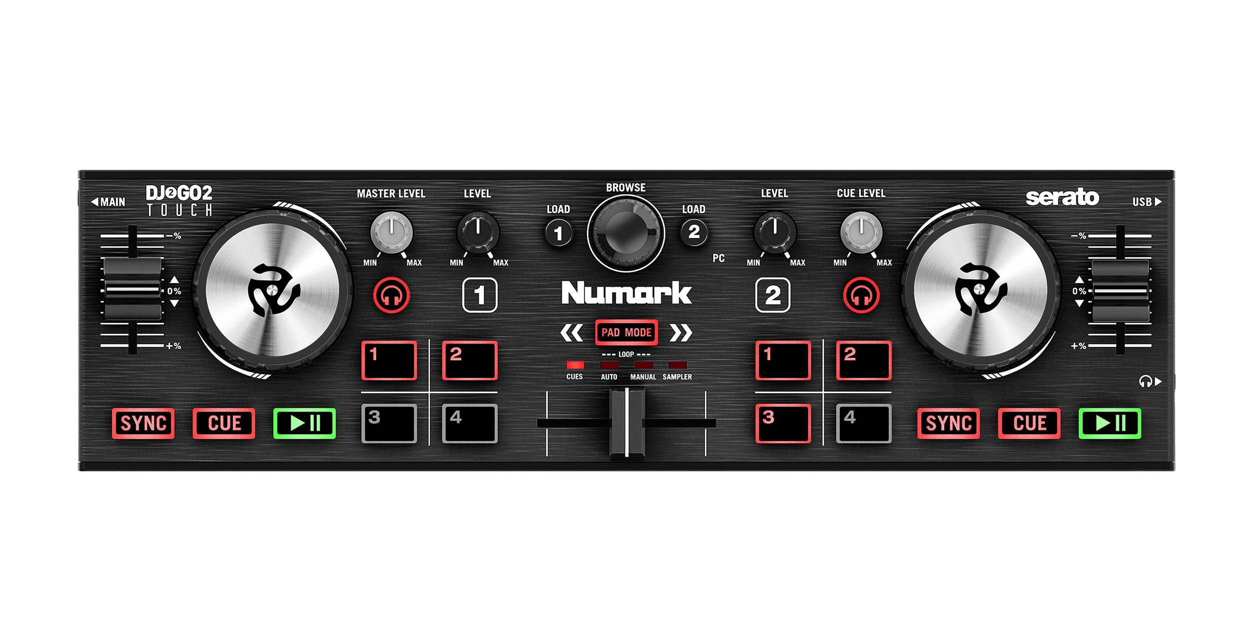Numark DJ2GO2 Pocket DJ Controller with Audio Interface and Serato DJ Lite Software Download by Numark