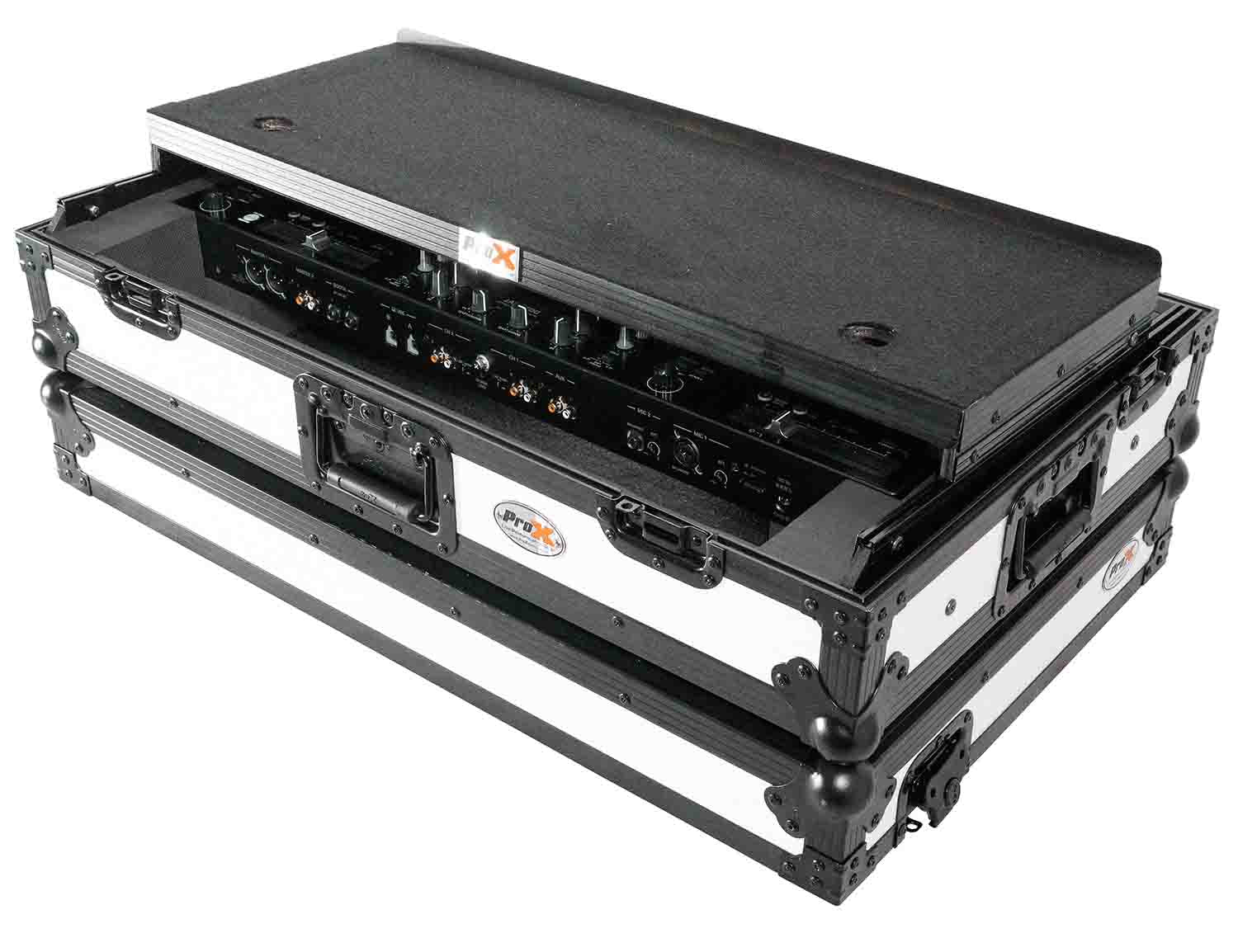 ProX XS-DDJREV7WLTWH ATA Flight Case for Pioneer DDJ-REV7 DJ Controller with Laptop Shelf 1U Rack Space by ProX Cases