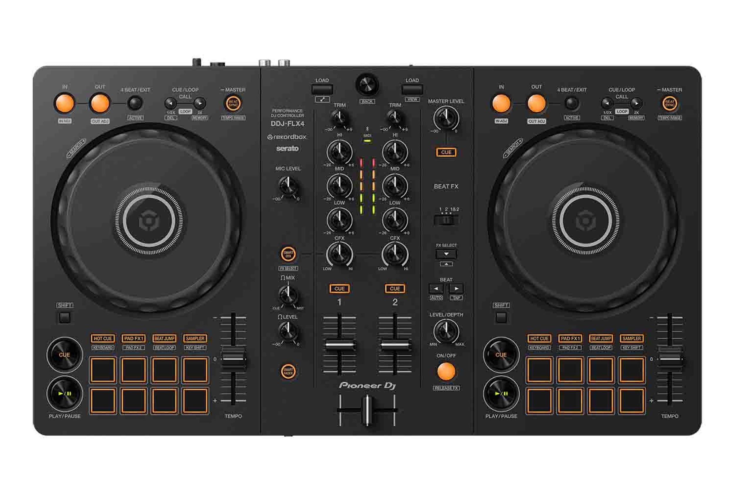 Pioneer DJ DDJ-FLX4 2-Channel DJ Controller for Rekordbox and Serato DJ Lite - Black by Pioneer DJ