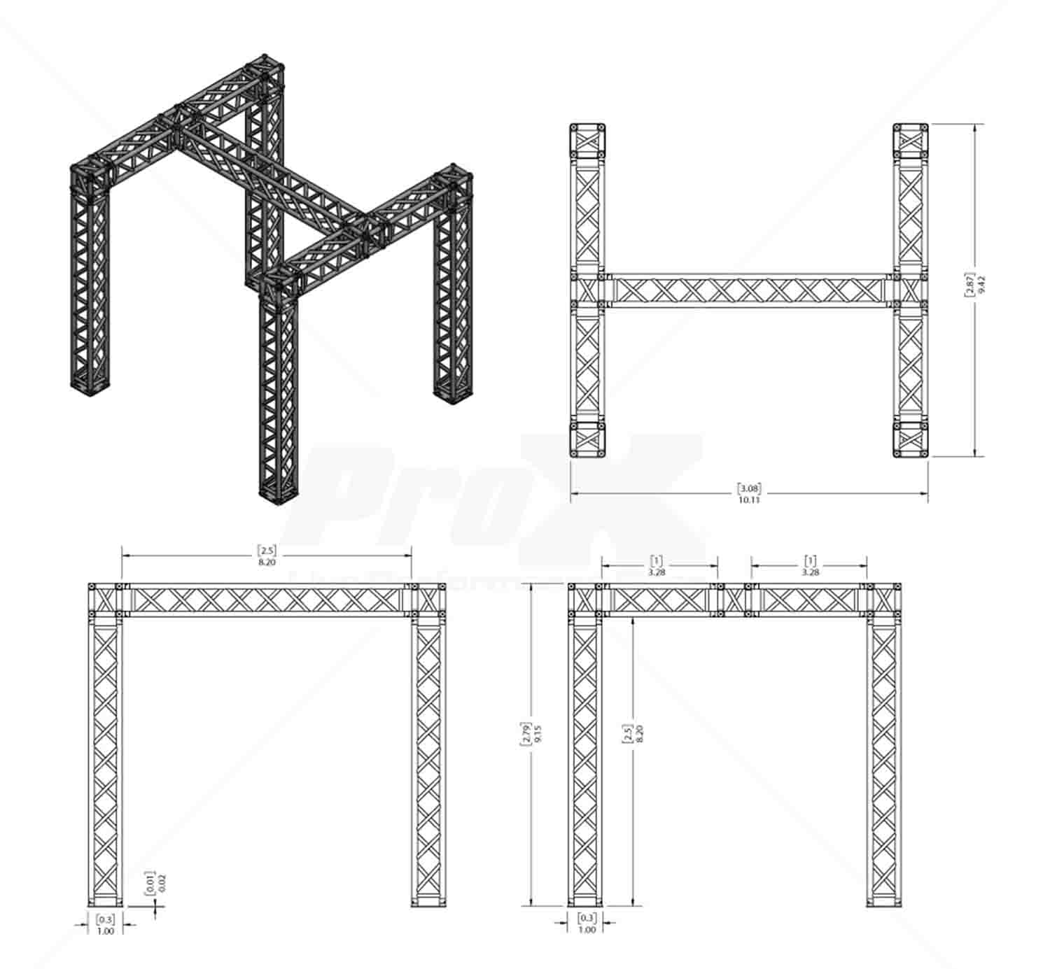 PROX XTP-E1099H Tradeshow Booth 10.11 W X 9.42 L X 9.20 FT H with H Shape Design by ProX Cases