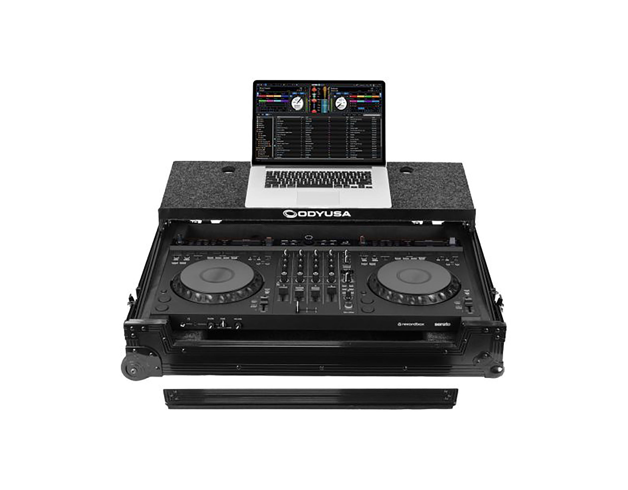 Odyssey FZGSDDJGRV6BLCW, Protective Case for AlphaTheta DDJ-GRV6 with Patented Glide Platform and Corner Wheels - Black by Odyssey