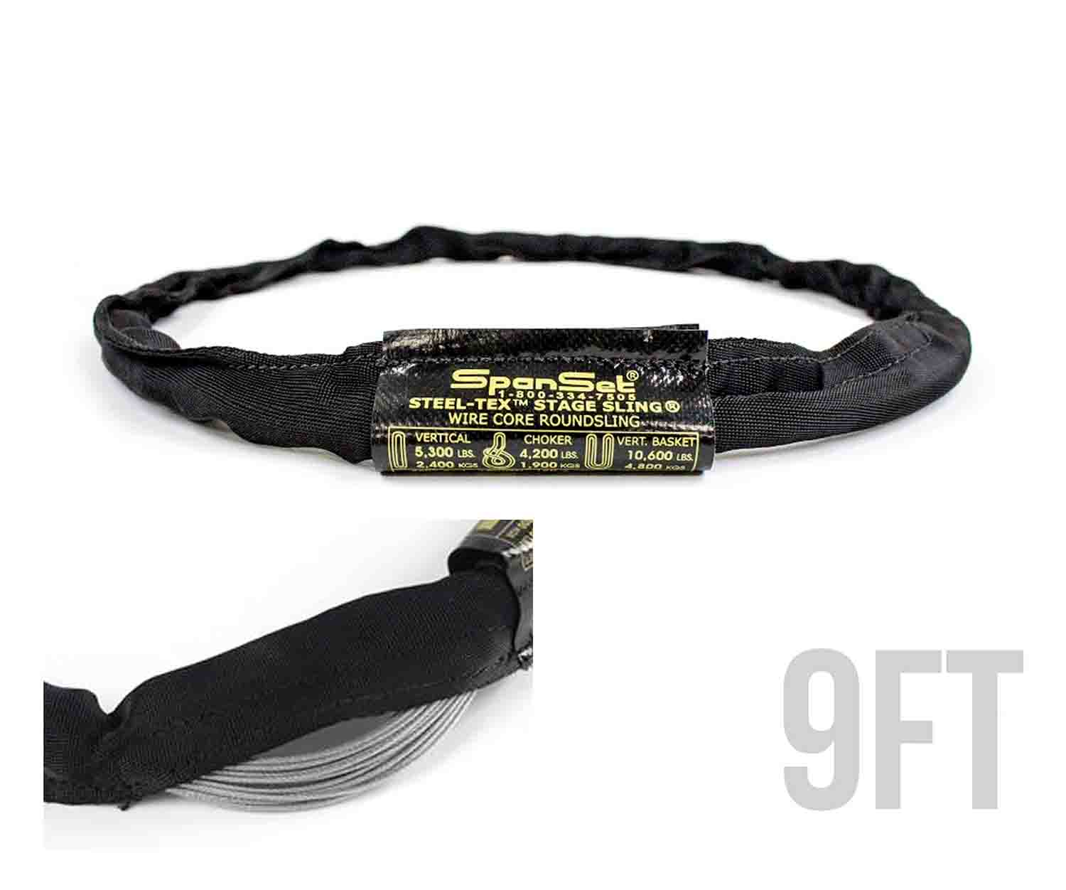 ProX XT-SLINGR09, SteelTex Round Stage Slings with Aircraft Steel Cable Inside - 9 Feet by ProX Cases