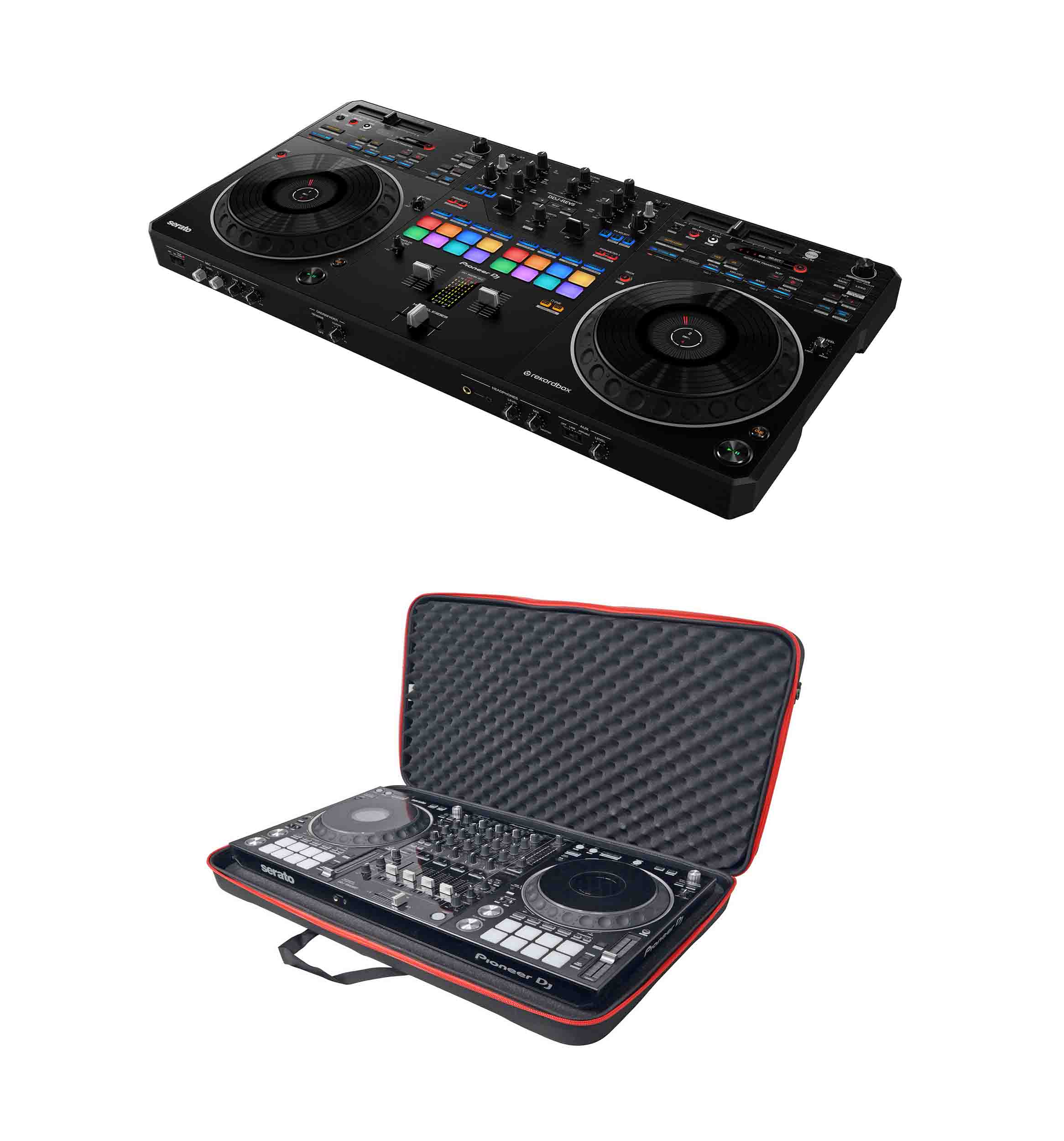 Pioneer DDJREV5XBDJCL, 2-Channel DDJ-REV5 DJ Controller Package with Free Carry Case - Black by Pioneer DJ