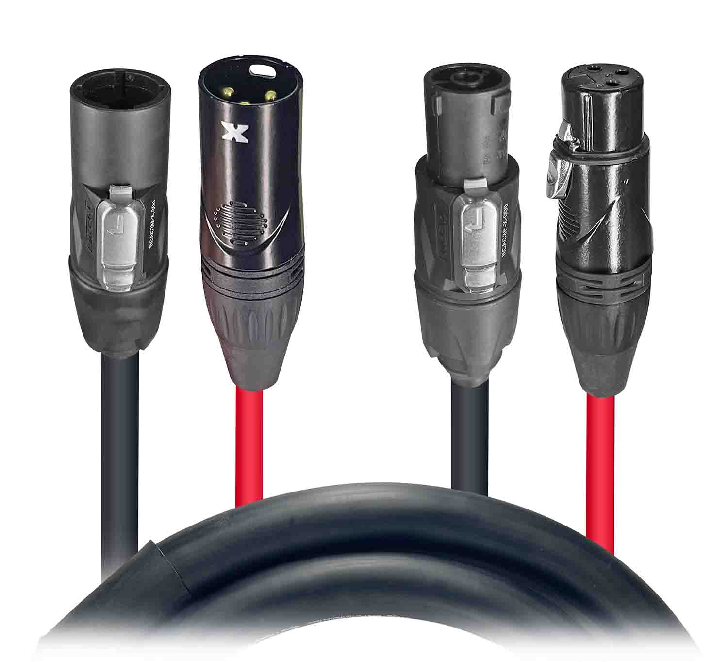 ProX XC-TR112-DMX Dual Powerkon to Dual DMX 3-PIN Combo Link Jumper Cable - Fully Compatible with Neutrik powerCON TRUE1