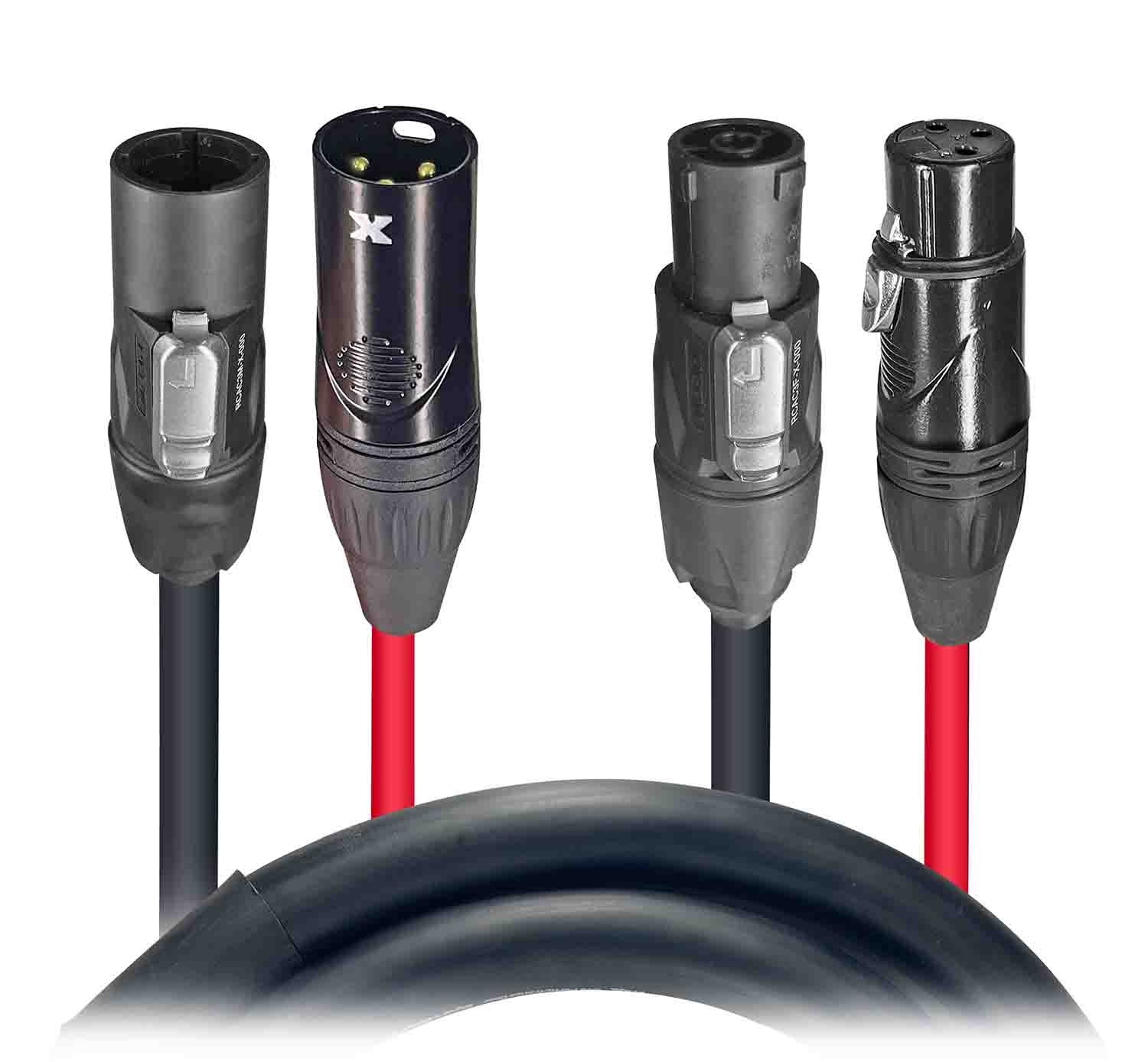 ProX XC-TR112-DMX Dual Powerkon to Dual DMX 3-PIN Combo Link Jumper Cable - Fully Compatible with Neutrik powerCON TRUE1