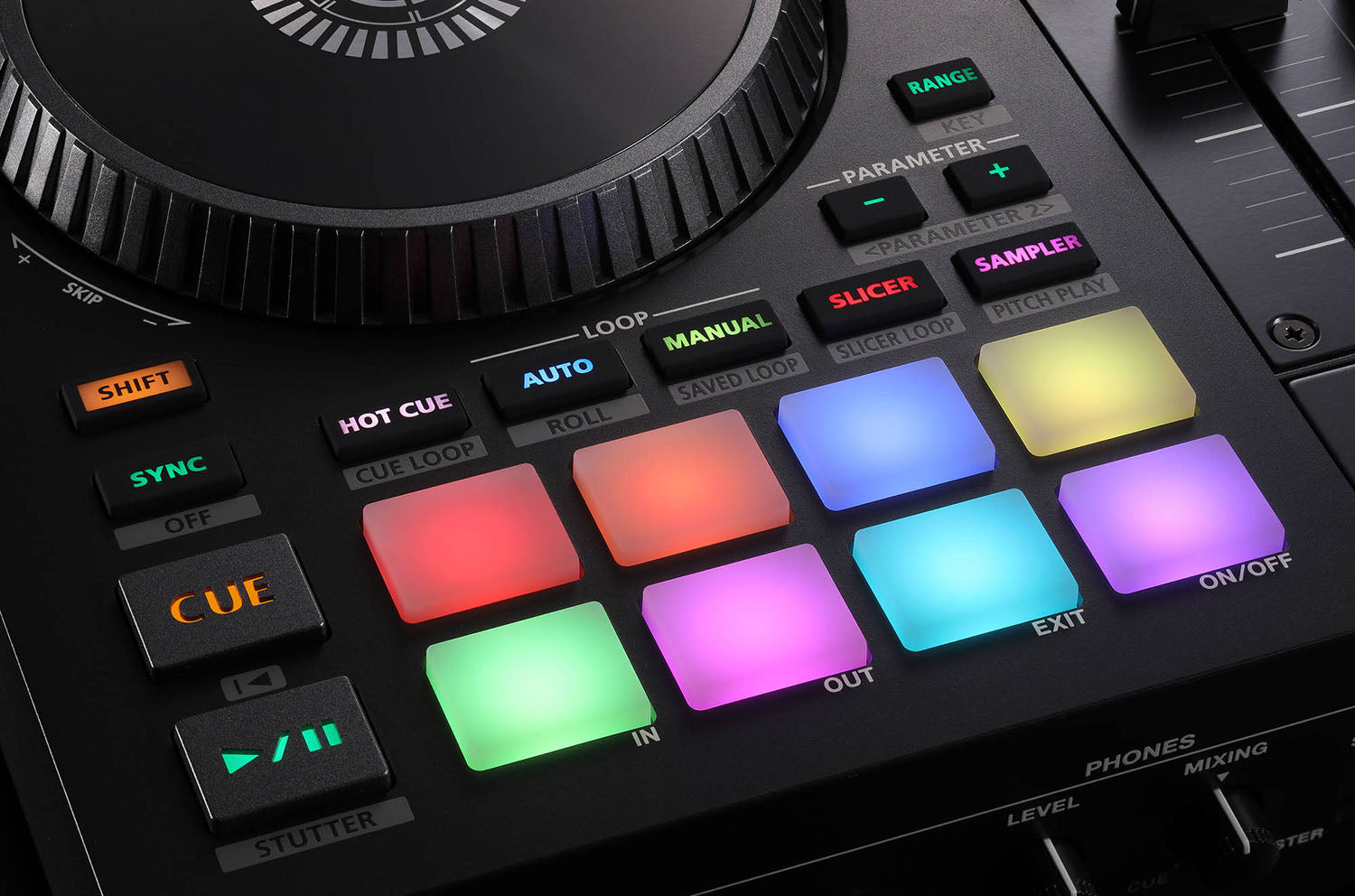 Roland DJ-707M, Four-Channel, Four-Deck Serato DJ Controller With Dual USB Ports by Roland