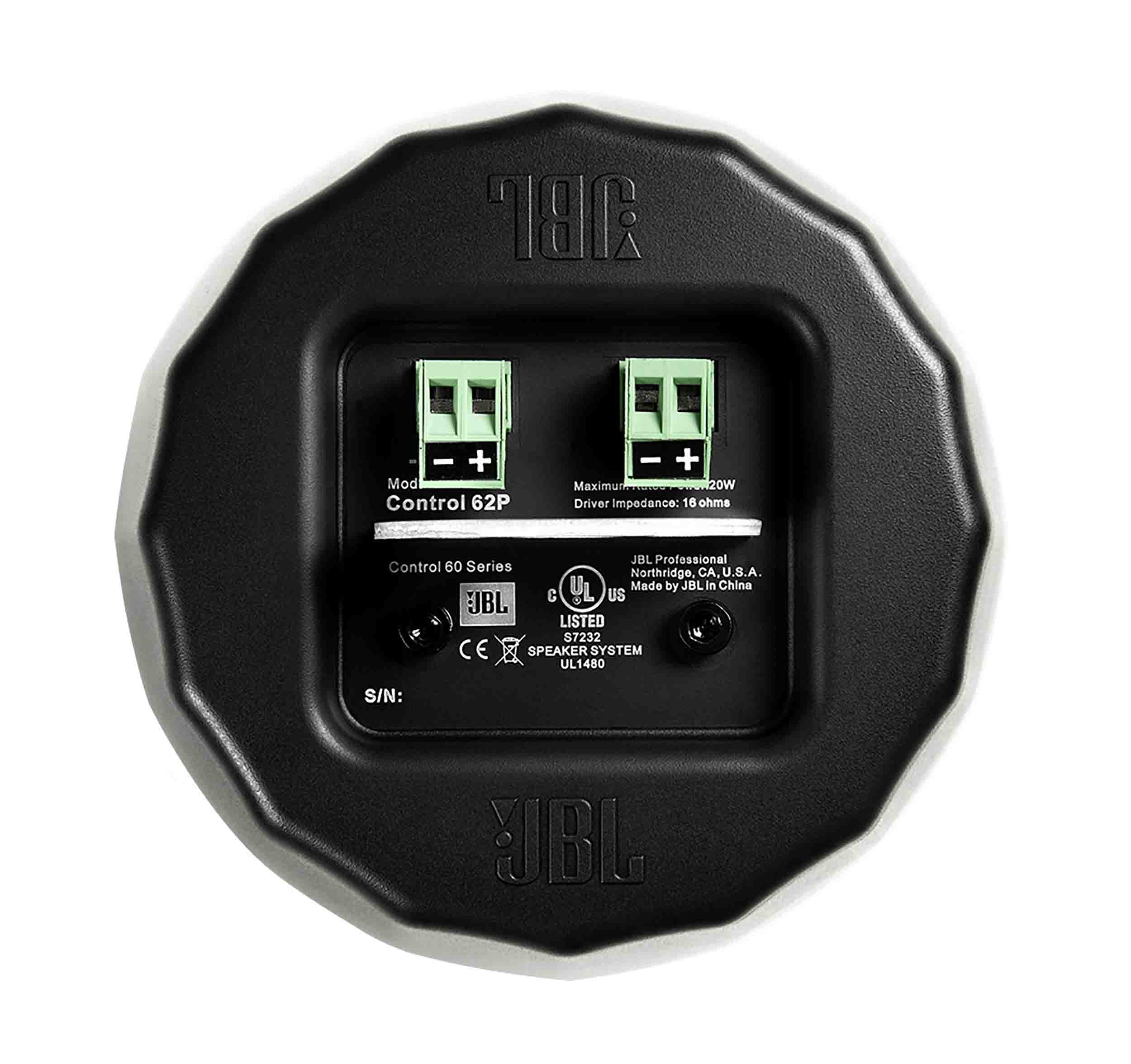 JBL C62P, Ultra Compact Mid-High Satellite Pendant Speaker - Black by JBL