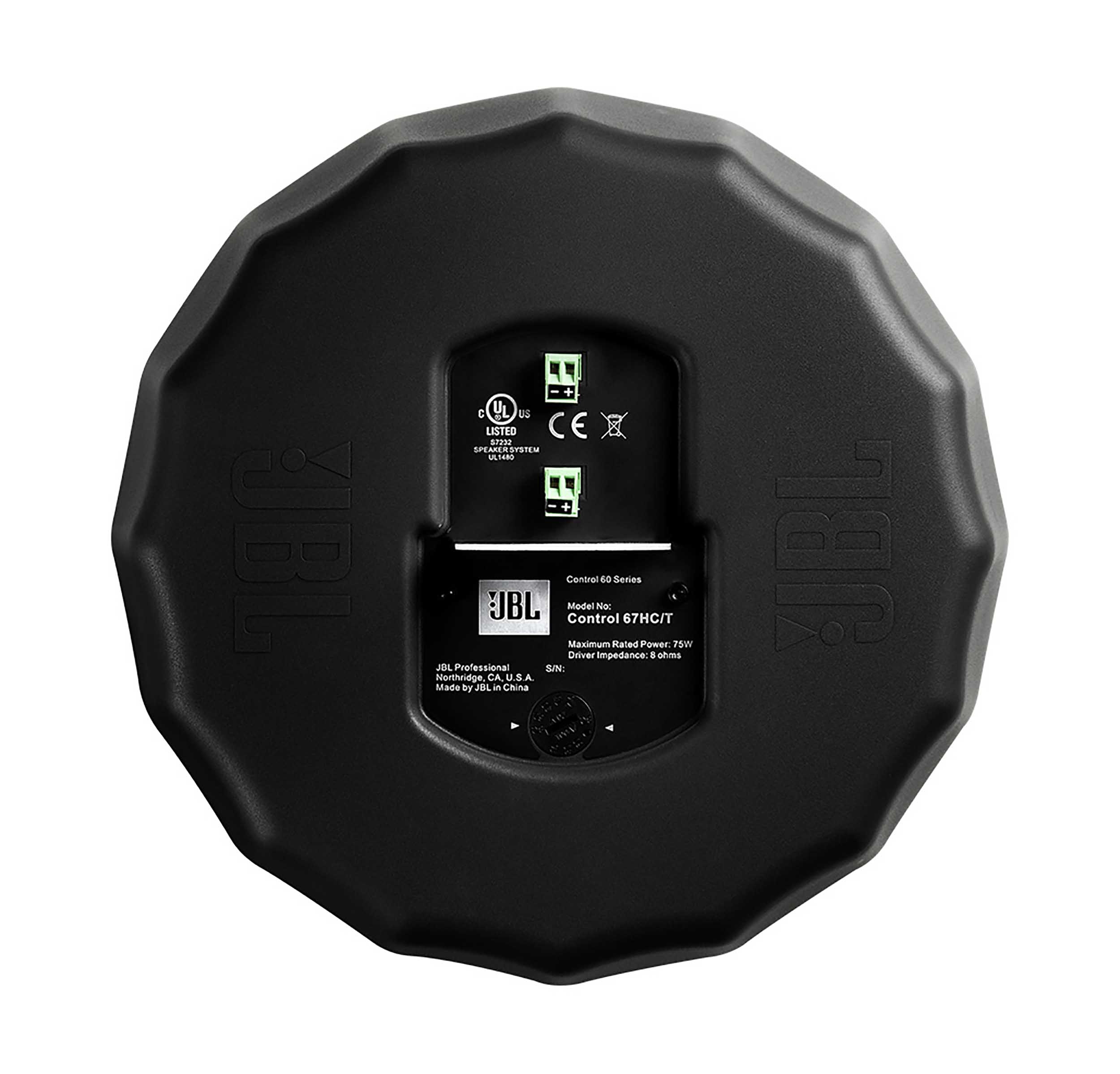 JBL C67HC/T, Narrow 75° Coverage High Ceiling Pendant Speaker - Black by JBL