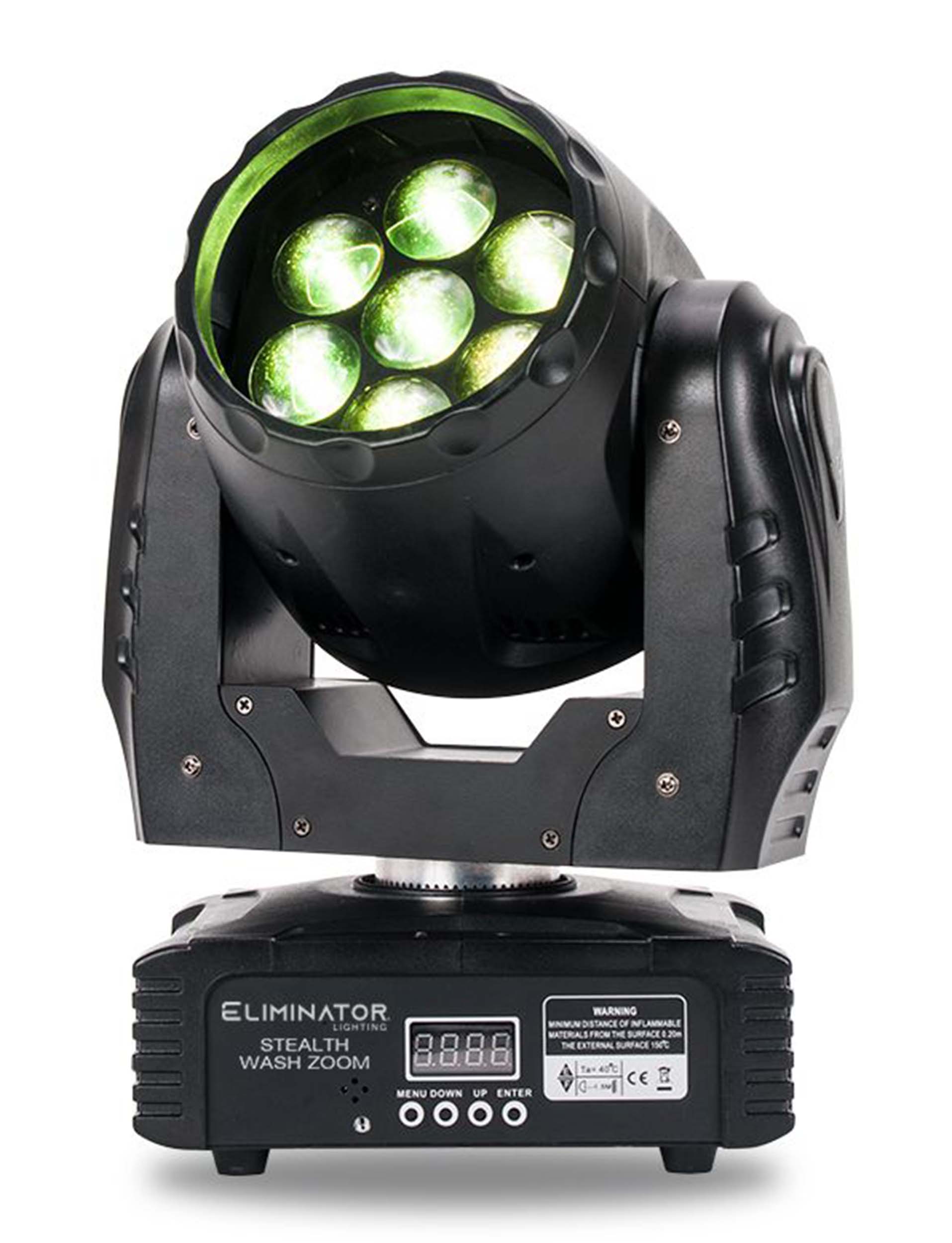 Eliminator Lighting Stealth Wash Zoom, Compact Wash Moving Head with Motorized Zoom and RGBW LEDs - 12 Watt by Eliminator Lighting