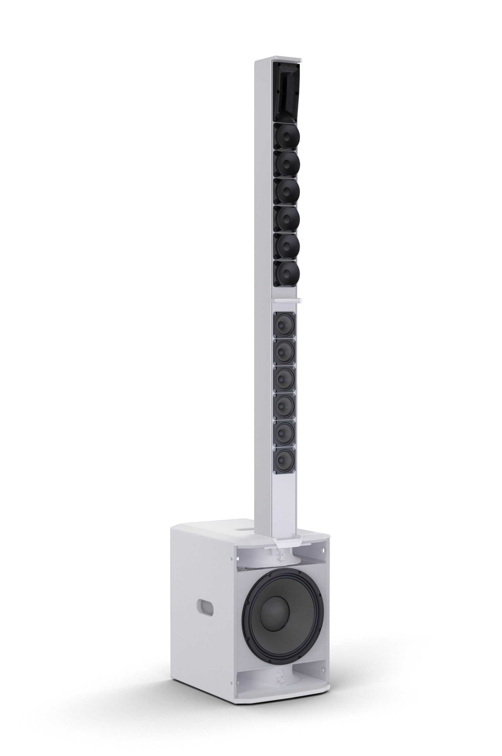 LD System MAUI 28 G3 MIX White, Compact Cardioid Column PA System with Digital Mixer by LD Systems