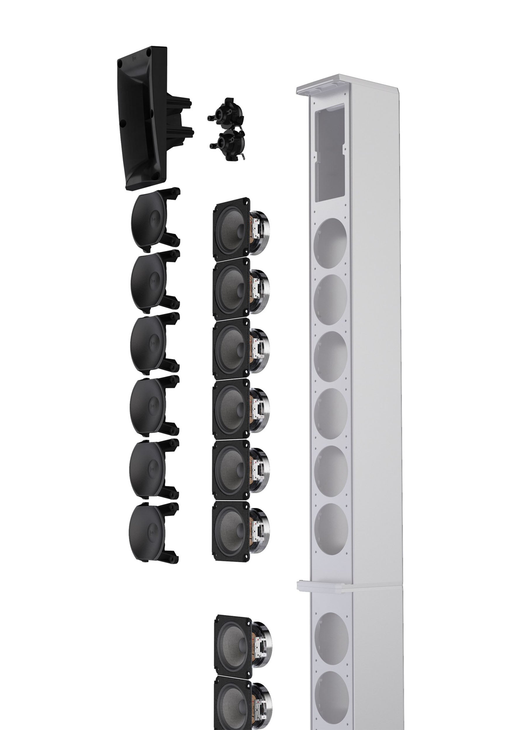 LD System MAUI 28 G3 MIX White, Compact Cardioid Column PA System with Digital Mixer by LD Systems