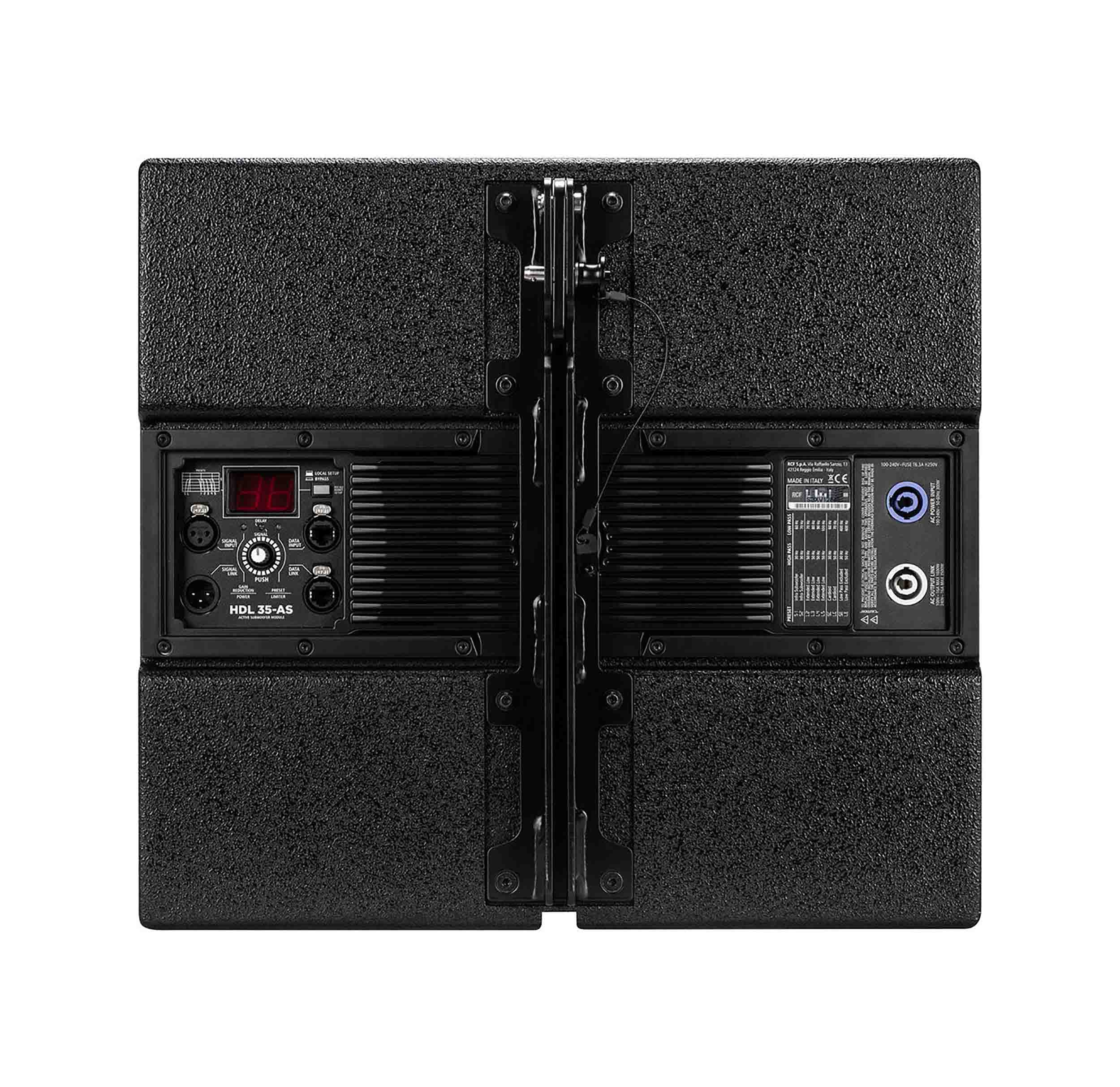 RCF HDL35-AS, 2200-Watt Active Flyable Subwoofer Module - Black