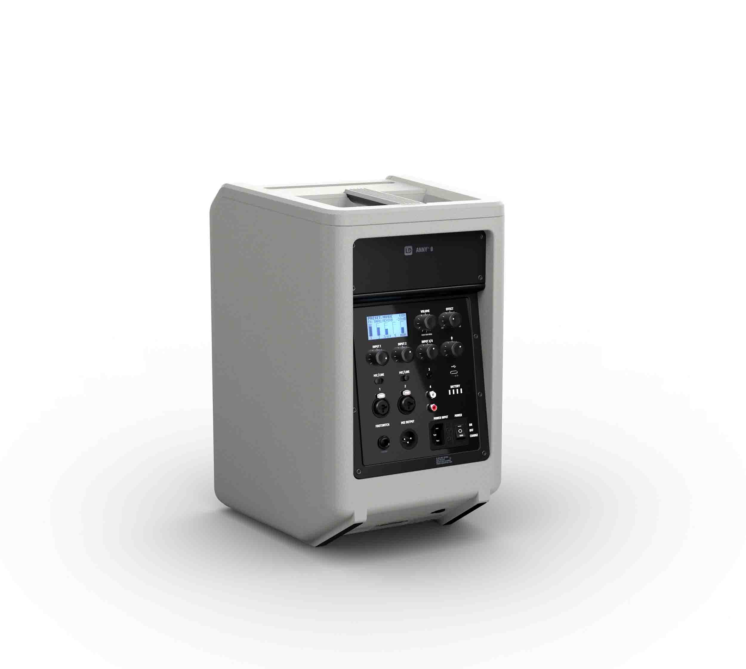 LD Systems LDS-ANNY8G(US) Portable Battery-Powered Bluetooth PA Loudspeaker with Mixer - Urban Grey by LD Systems