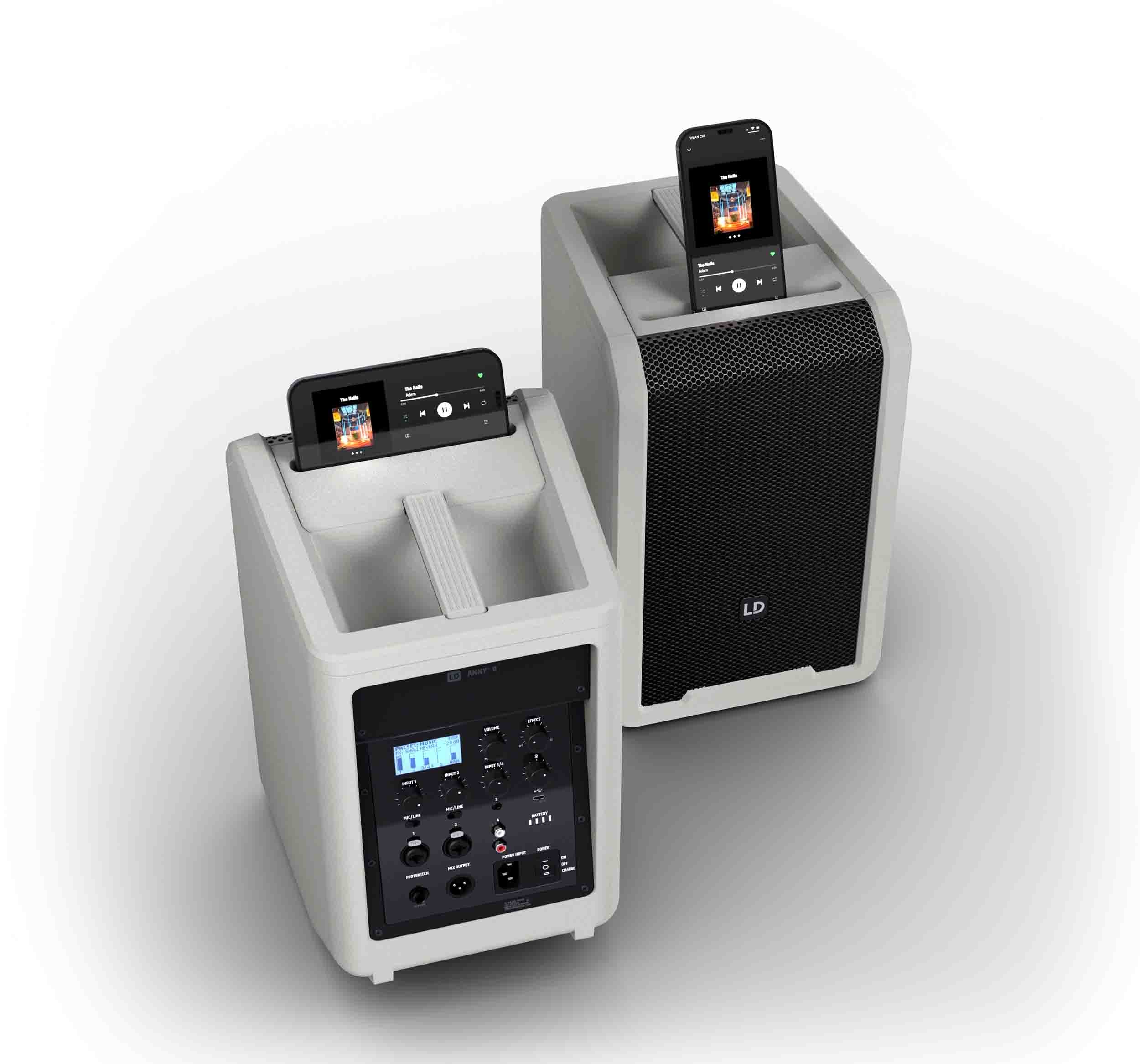 LD Systems LDS-ANNY8G(US) Portable Battery-Powered Bluetooth PA Loudspeaker with Mixer - Urban Grey by LD Systems