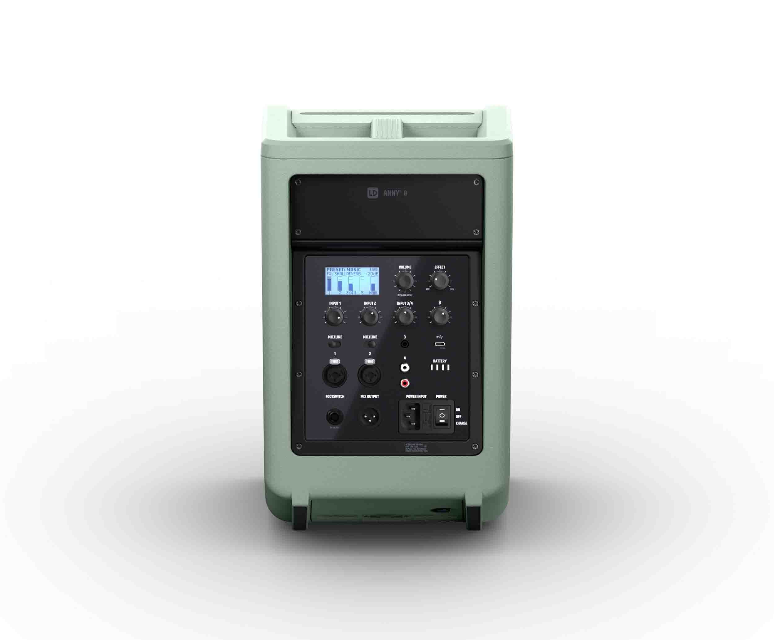 LD Systems LDS-ANNY8GN(US) Portable Battery-Powered Bluetooth PA Loudspeaker with Mixer - Adventure Green by LD Systems