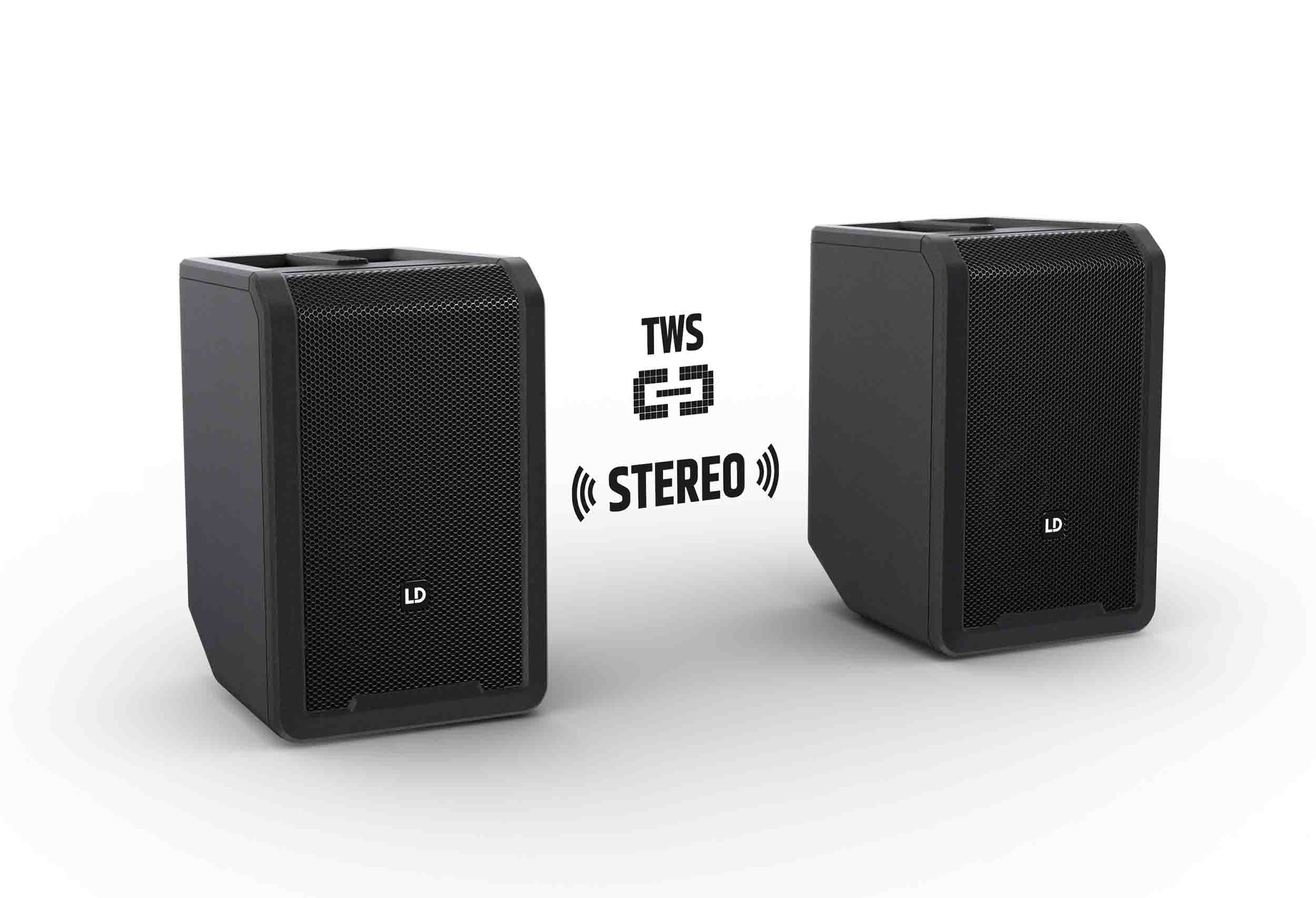 LD Systems LDS-ANNY8BPHB47(US) Portable Battery-Powered Bluetooth PA Loudspeaker with Mixer and 1x Headset Microphone - Stage Black by LD Systems