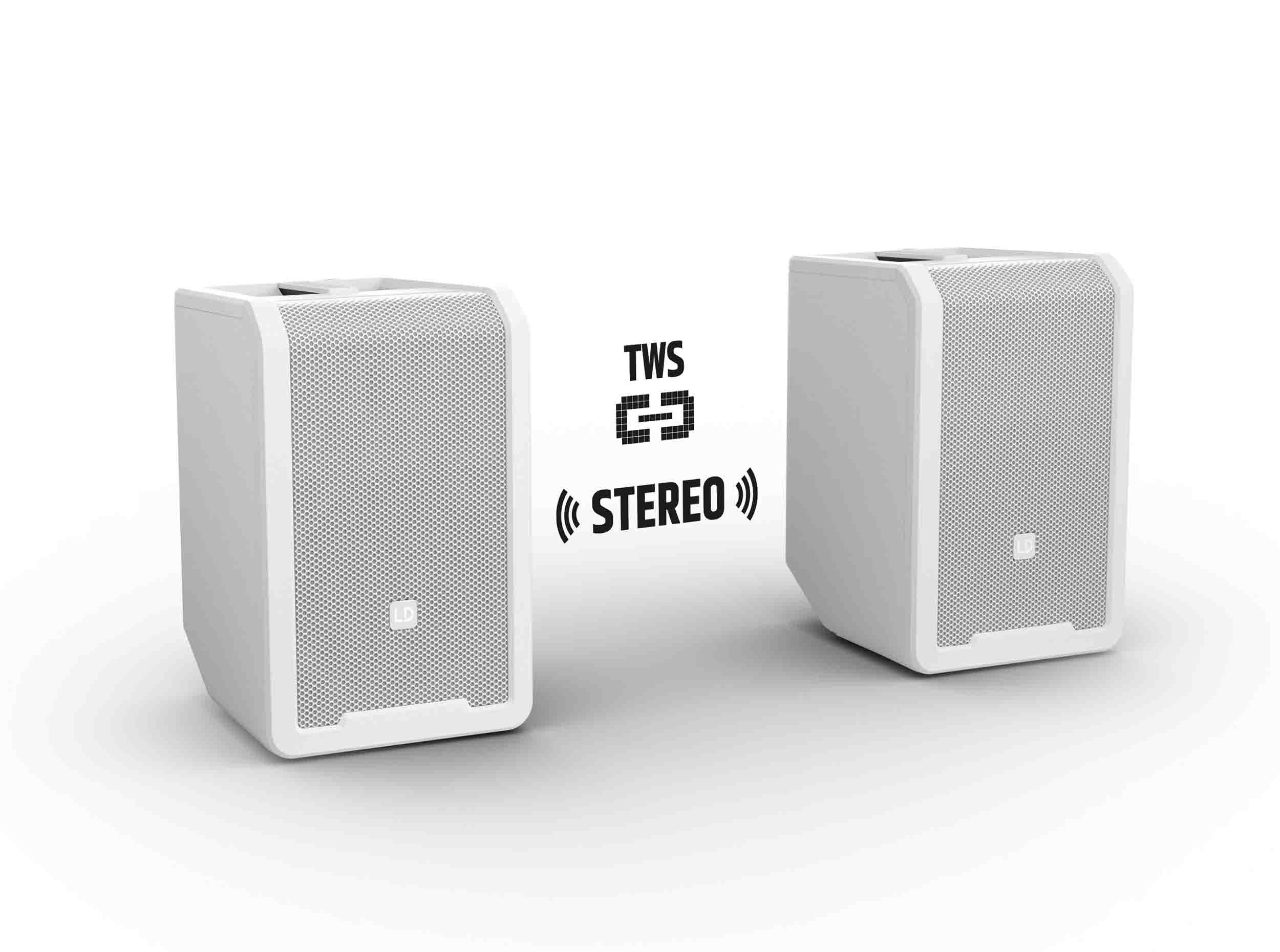 LD Systems LDS-ANNY8WBPHB47(US) Portable Battery-Powered Bluetooth PA Loudspeaker with Mixer and 1x Headset Microphone - Pure White by LD Systems