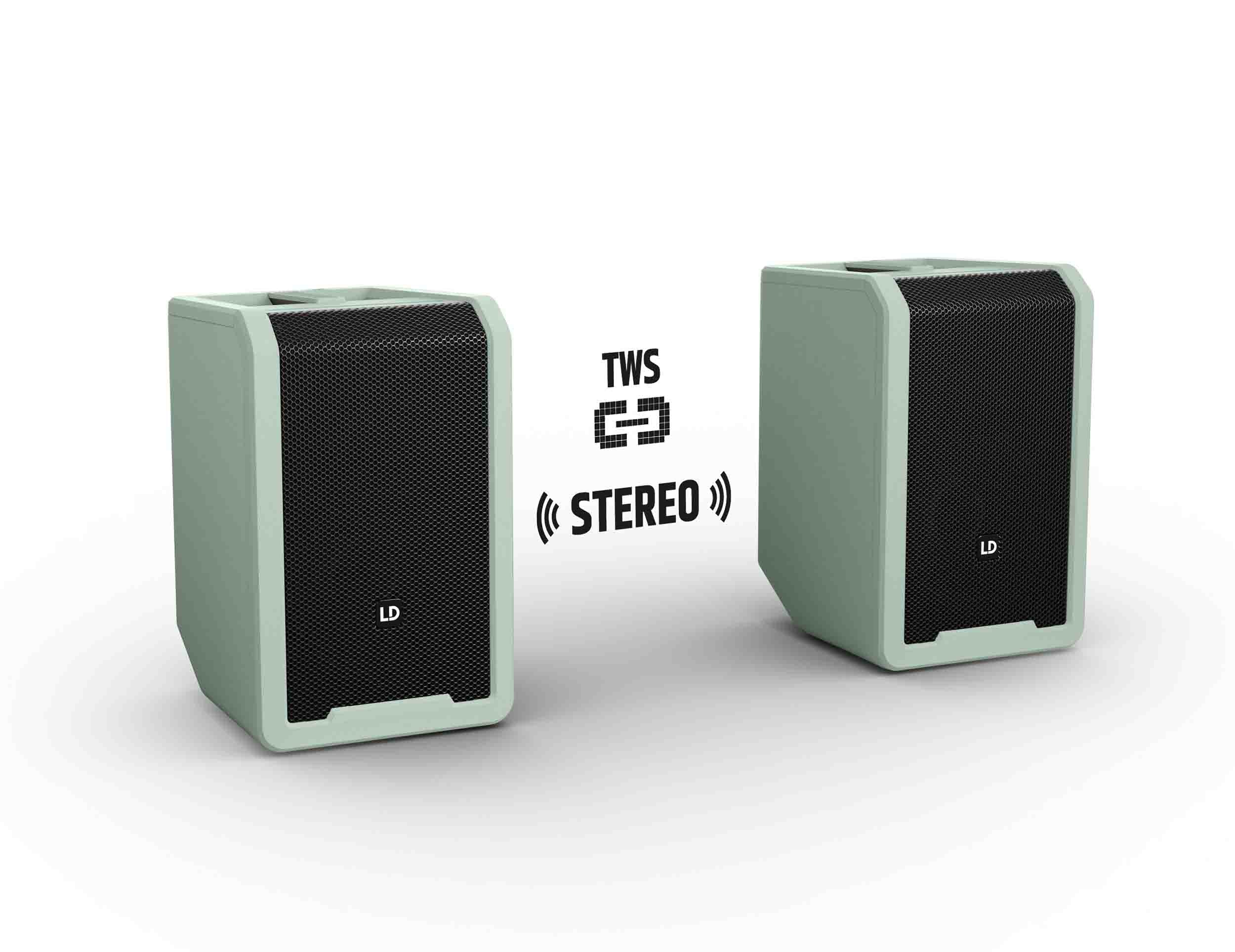 LD Systems LDS-ANNY8GNBPHB47(US) Portable Battery-Powered Bluetooth PA Loudspeaker with Mixer and 1x Headset Microphone - Adventure Green by LD Systems