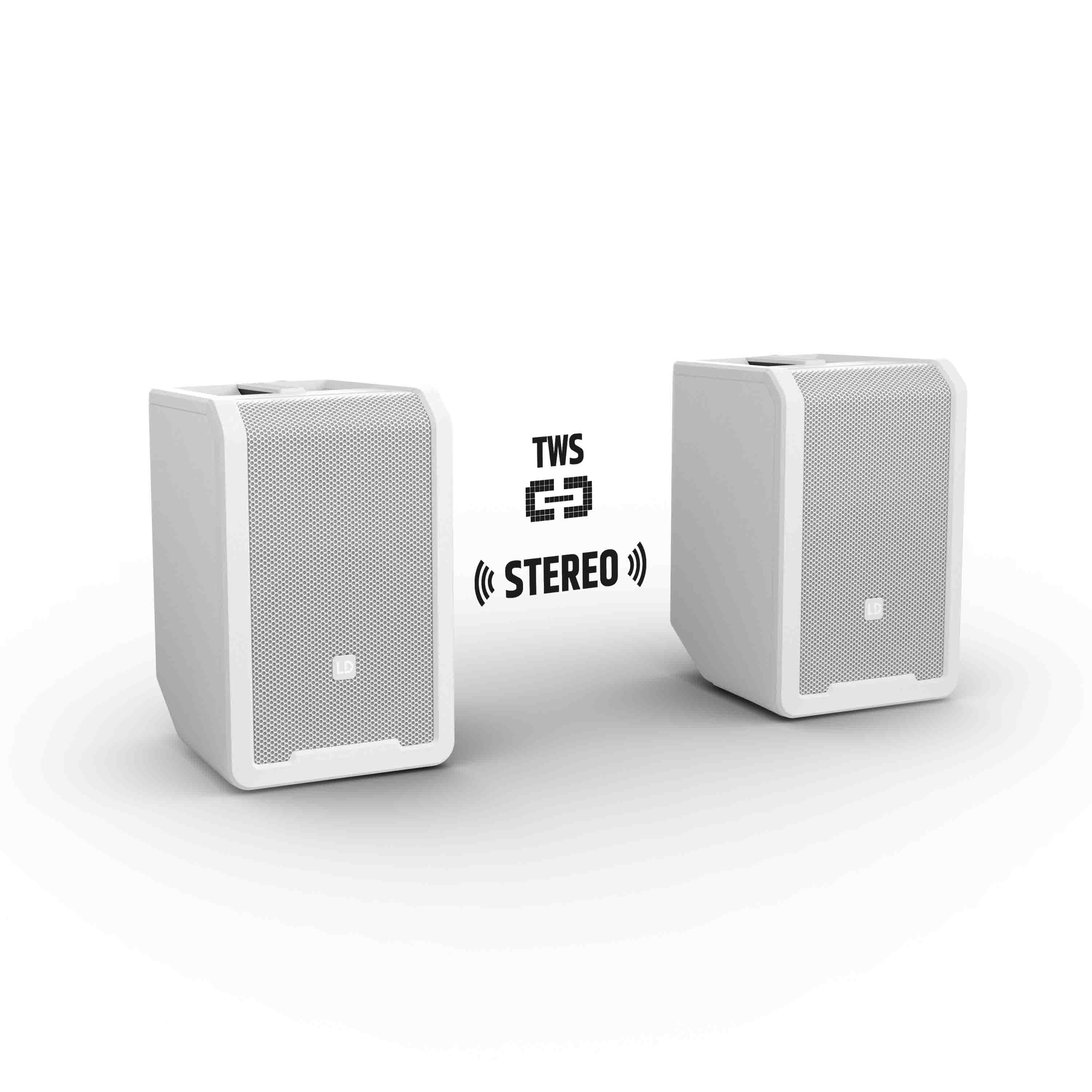 LD Systems AANNY 8 HHD B4.7 W (USA Version), Portable Battery-Powered Bluetooth PA Loudspeaker with Mixer and 1x Wireless Handheld Microphone - Pure White by LD Systems