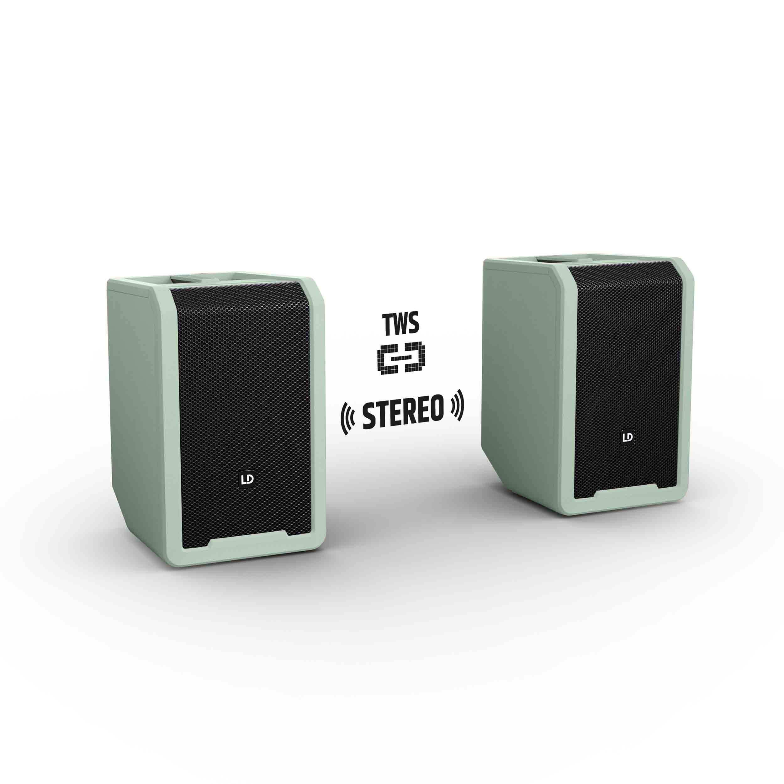 LD Systems ANNY 8 HHD B4.7 GN (US), Battery-Powered Bluetooth PA Loudspeaker with Mixer and 1x Wireless Handheld Microphone - Adventure Green by LD Systems