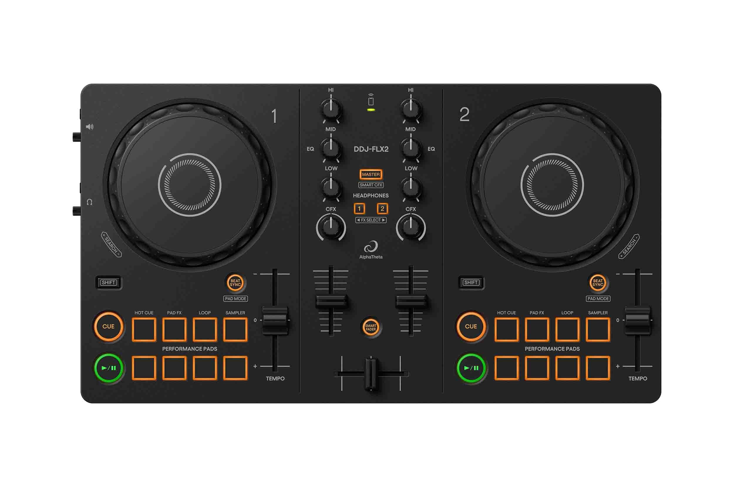 AlphaTheta DDJ-FLX2, Versatile DJ Controller for Rekordbox and Serato - Black by AlphaTheta