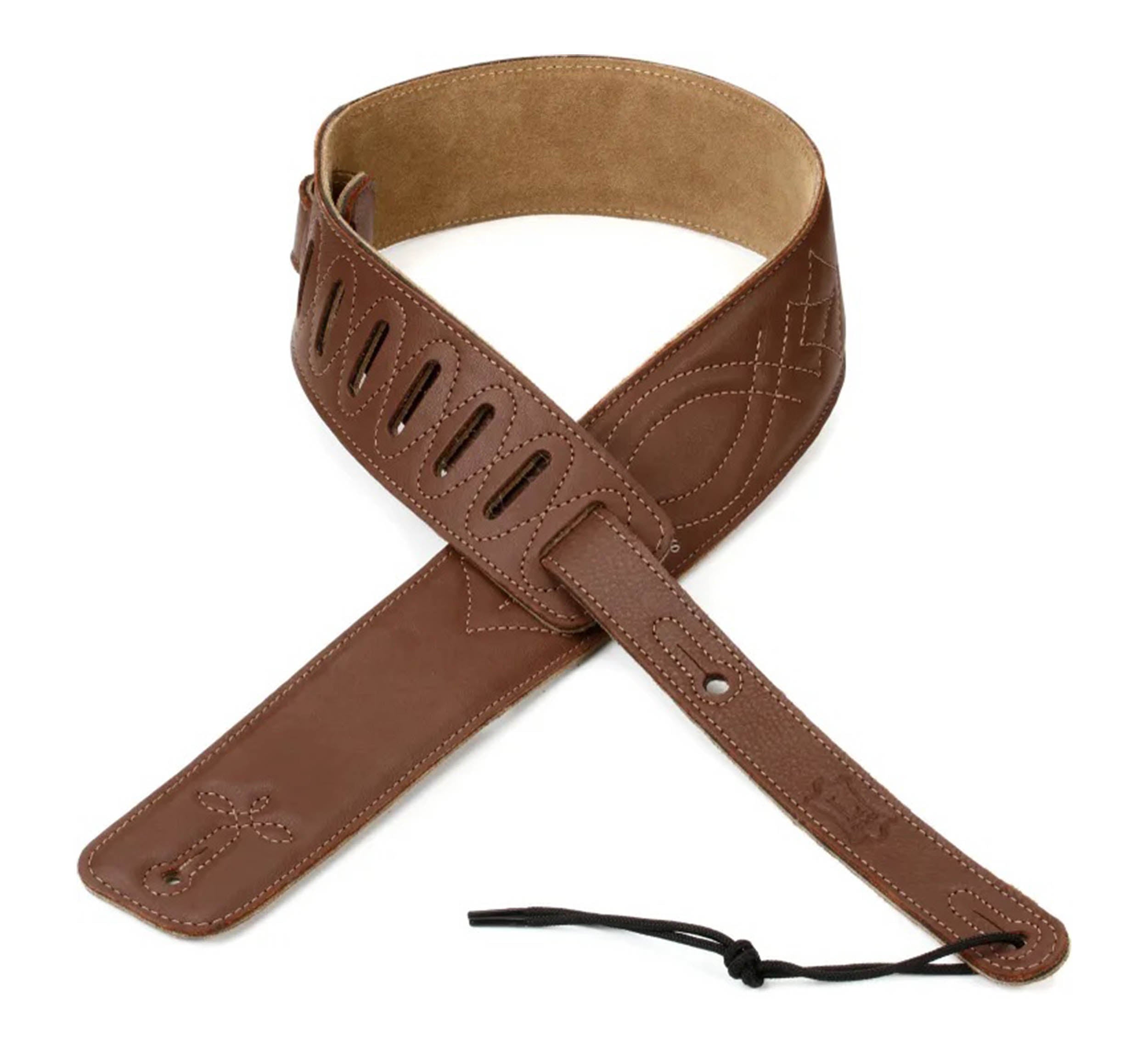 Levy's Leathers DM1SG-BRN 2.5-inch Leather Strap with Embroidery - Brown by Levy's Leathers