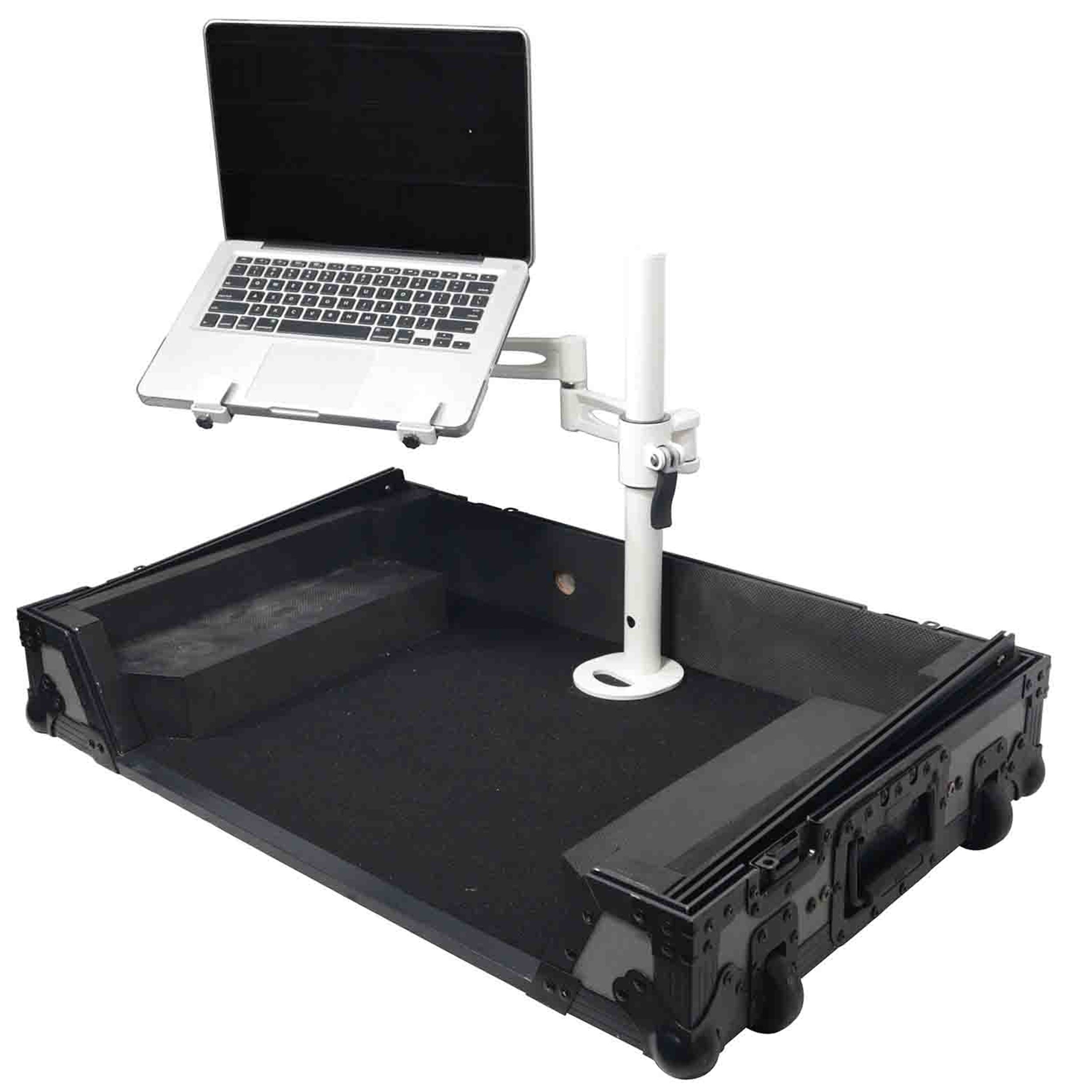 B-Stock: ProX XZF-LTARM PKG WH DJ Package, Articulating Laptop Tray Arm with Shelf and Pole for Control Tower