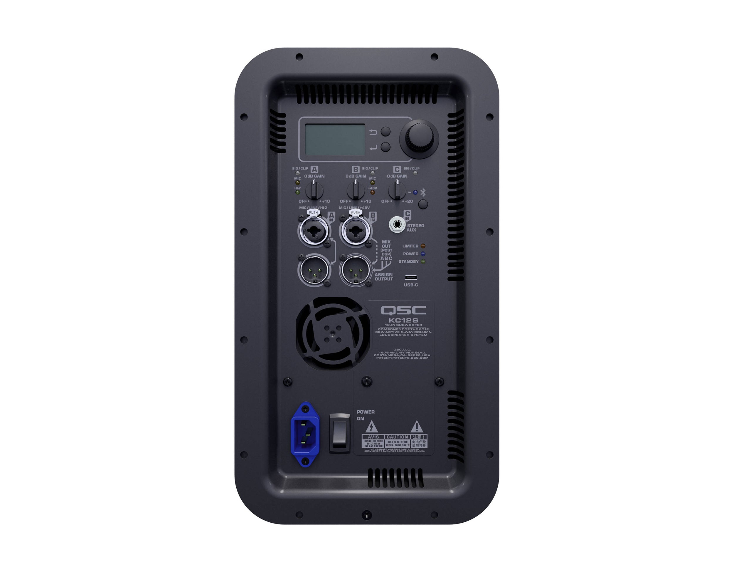 QSC KC12-WH 3000 Watt Active 3-Way Column Speaker with Bluetooth - White by QSC