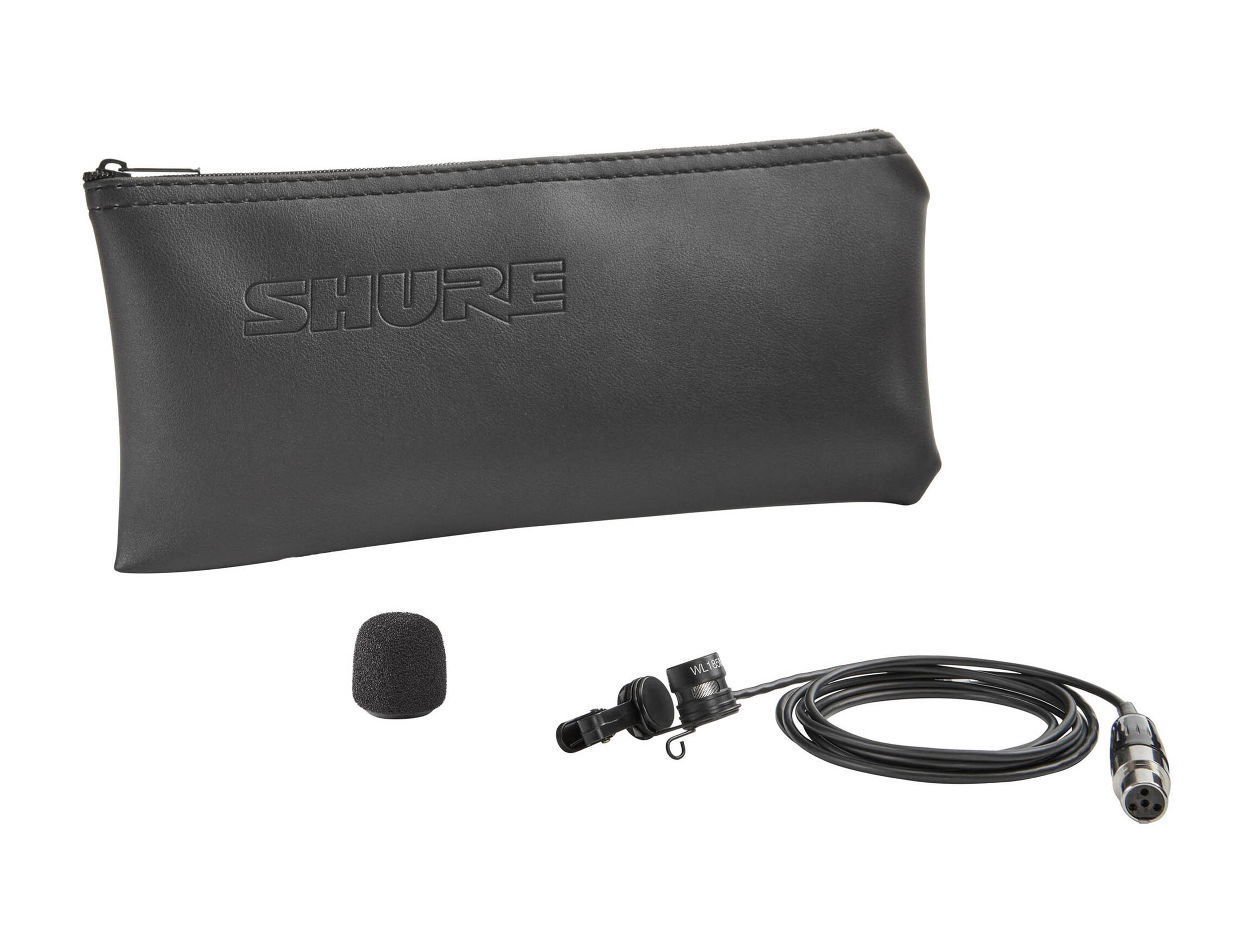 B-Stock: Shure WL185MB/C-TQG, Low-Profile Cardioid Black Lavalier Microphone - TQG (TA4F, 4-PIN MINI) by Shure
