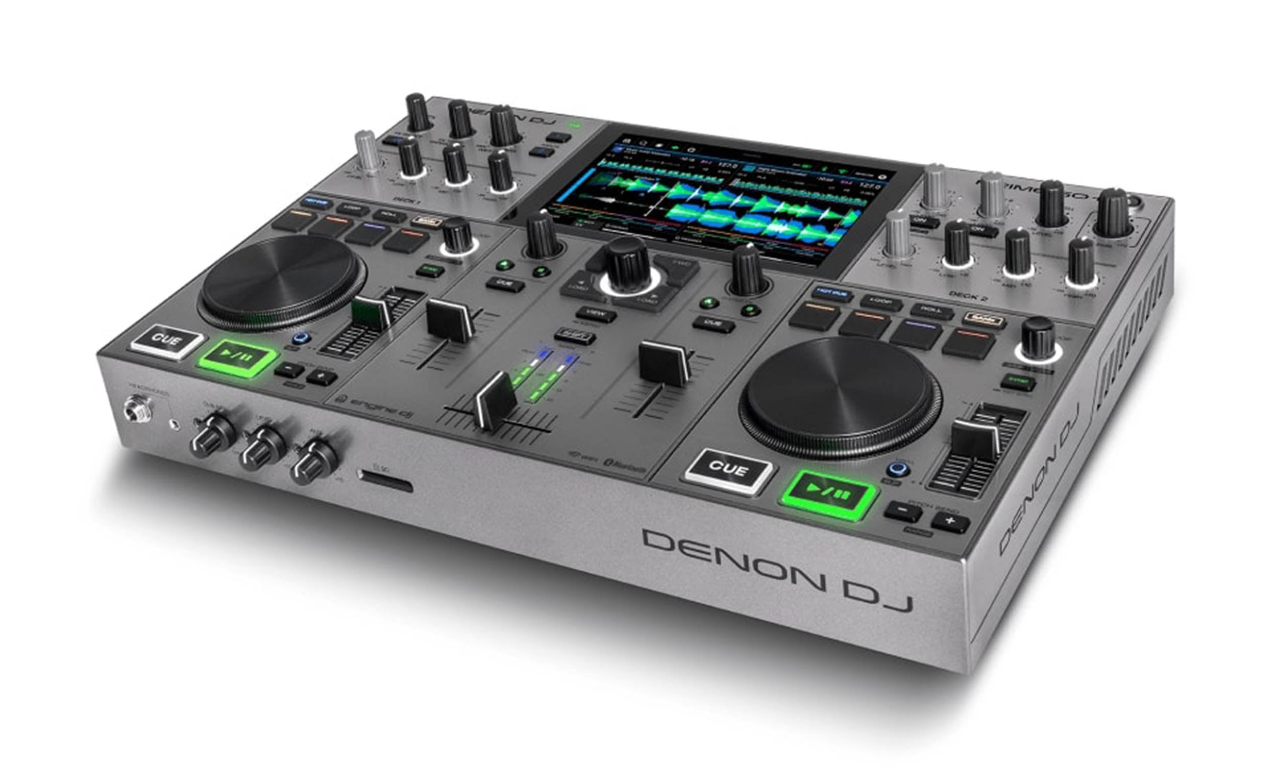 Denon DJ Prime GO+ Standalone 2-Deck Rechargeable Smart DJ Console with 7-Inch Touchscreen by Denon DJ