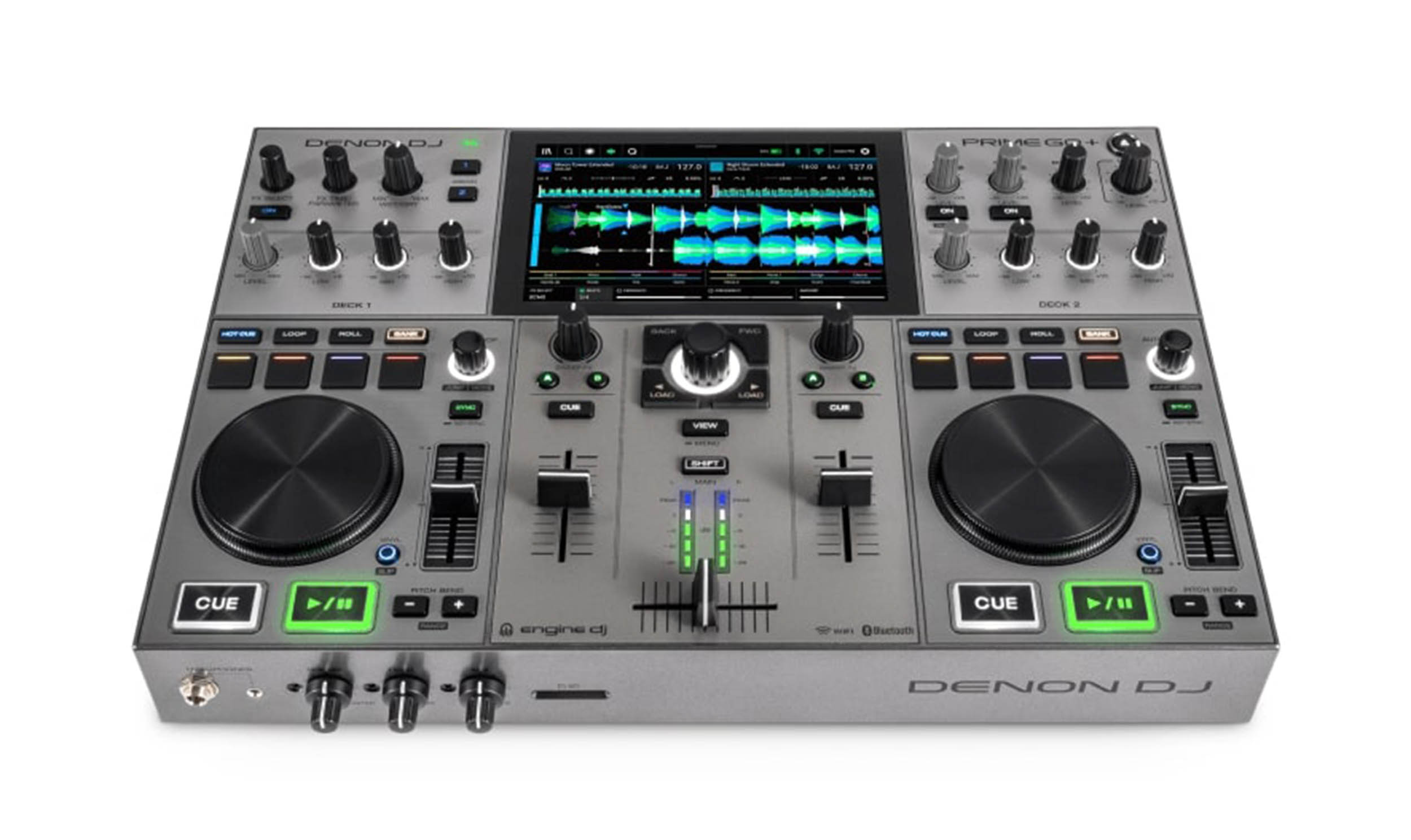 Denon DJ Prime GO+ Standalone 2-Deck Rechargeable Smart DJ Console with 7-Inch Touchscreen by Denon DJ
