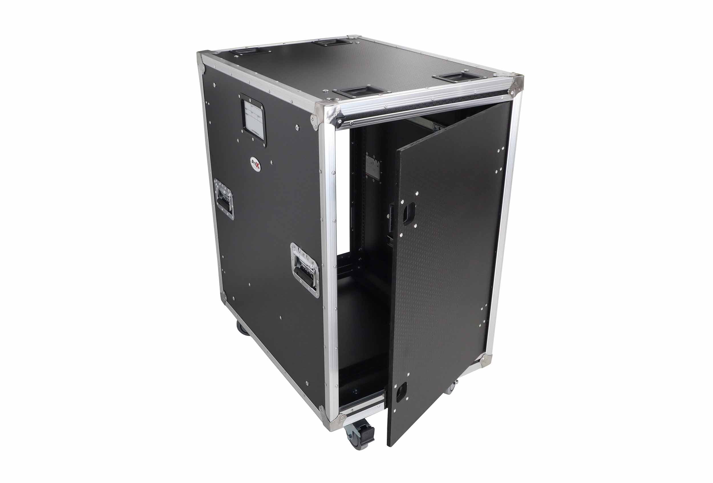 ProX XS-18USLAM24, 24-Inch Vertical Shock Mount Case with Sliding Doors and Caster Wheels - 18 Units by ProX Cases